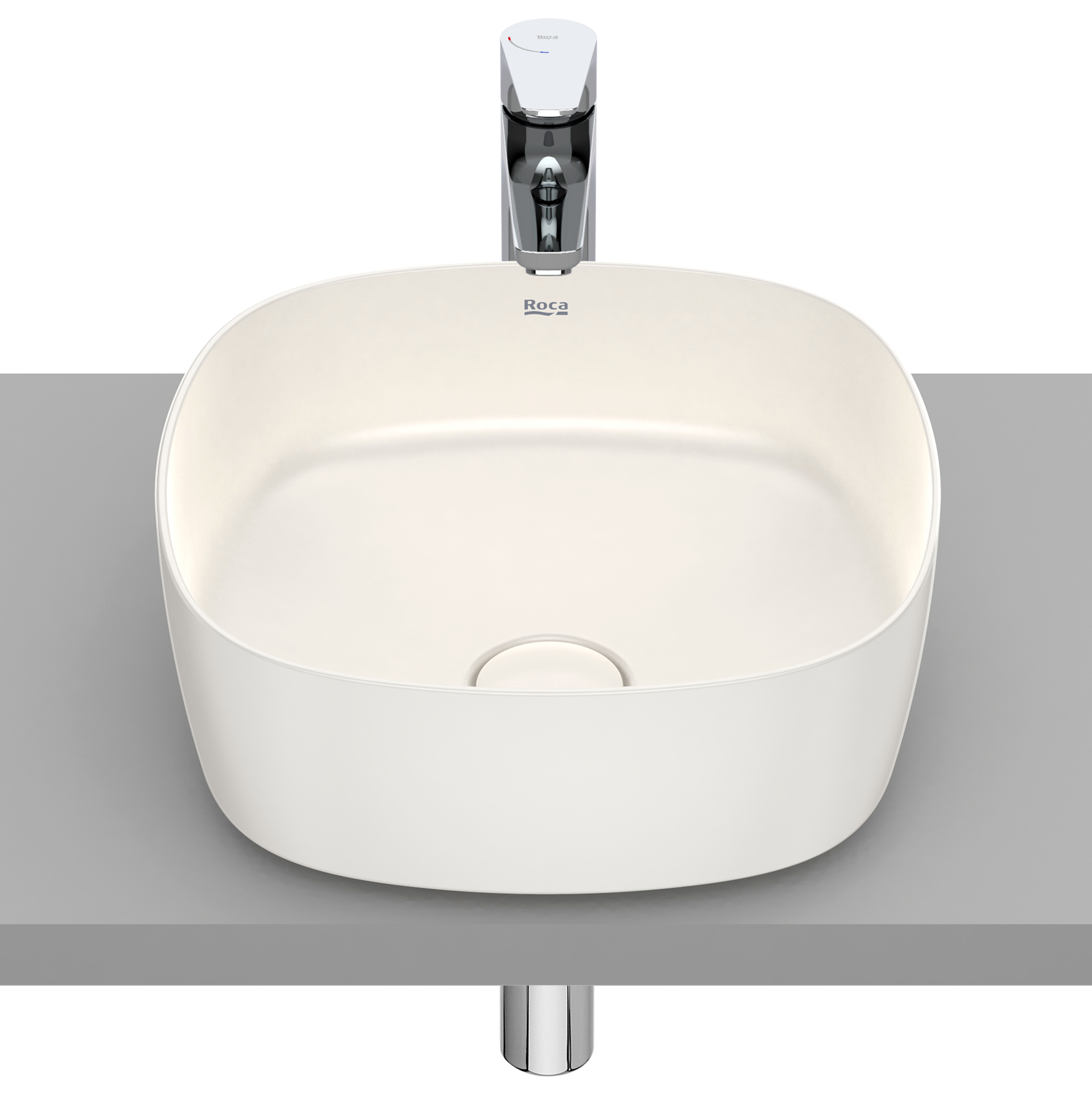 Roca Inspira lavabo 37x37 cm carrée à poser marron/beige A327502650