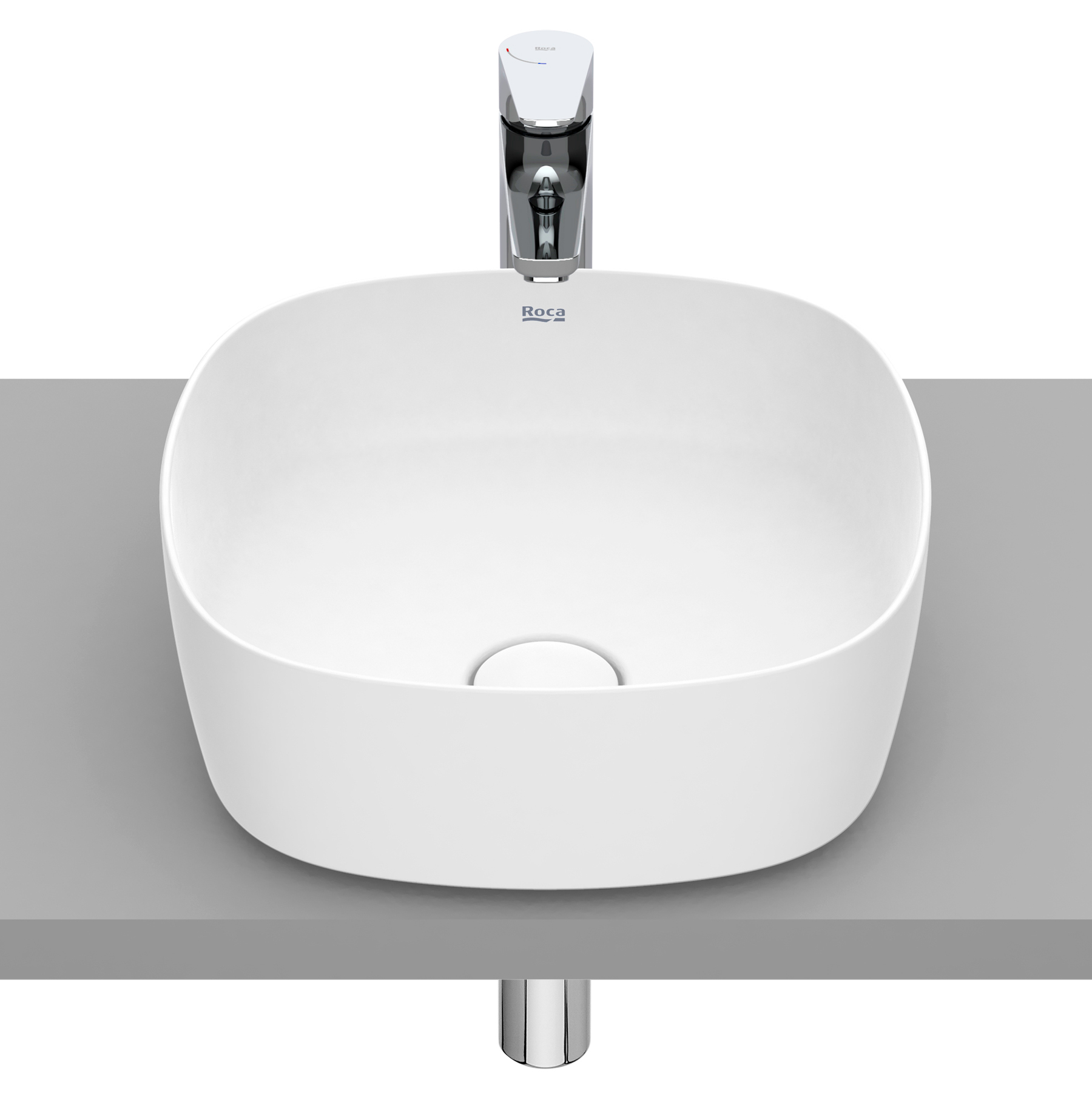 Roca Inspira lavabo 37x37 cm carrée à poser blanc mat A327502620