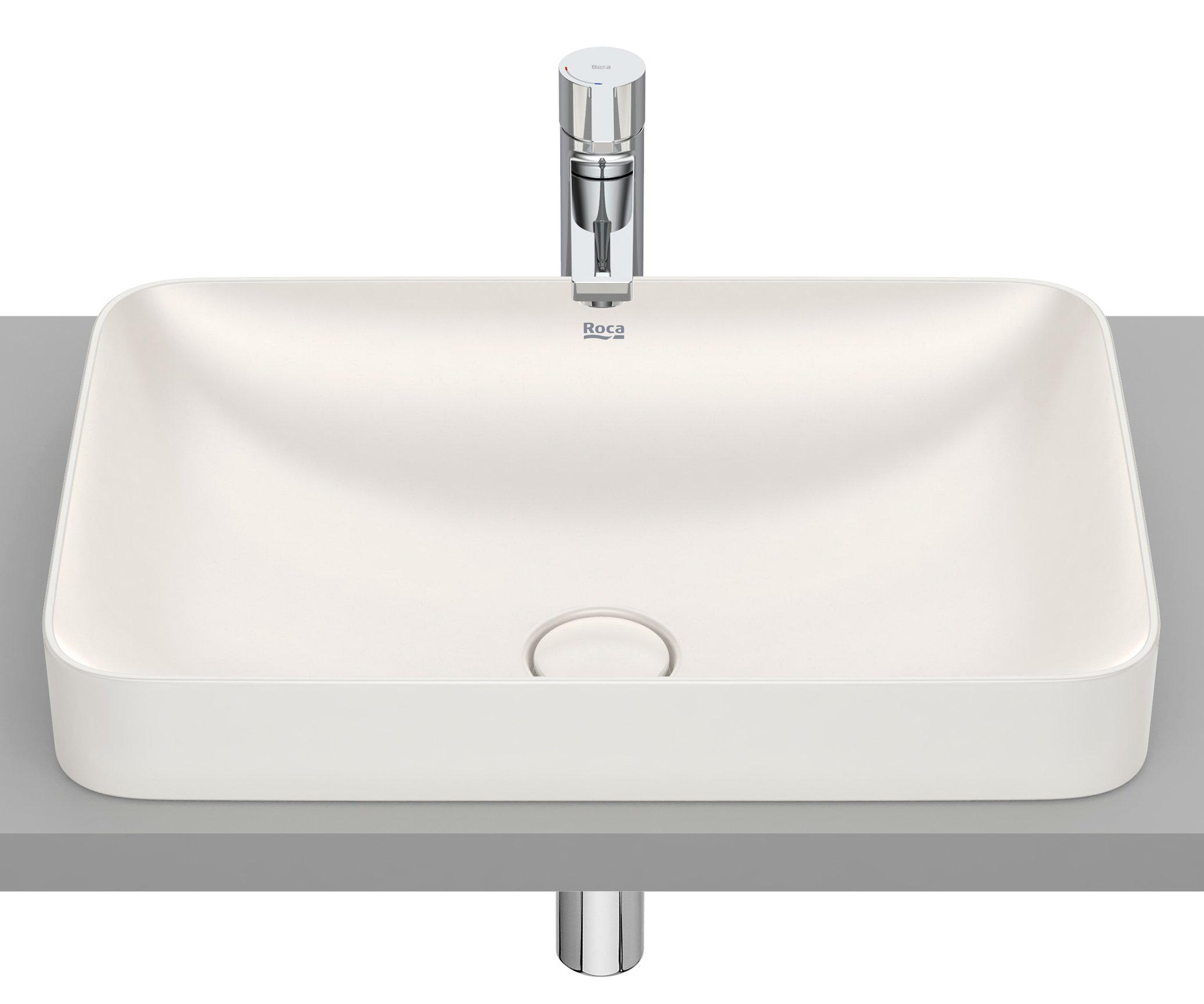 Roca Inspira lavabo 55x37 cm rectangulaire encastrée marron/beige A327534650