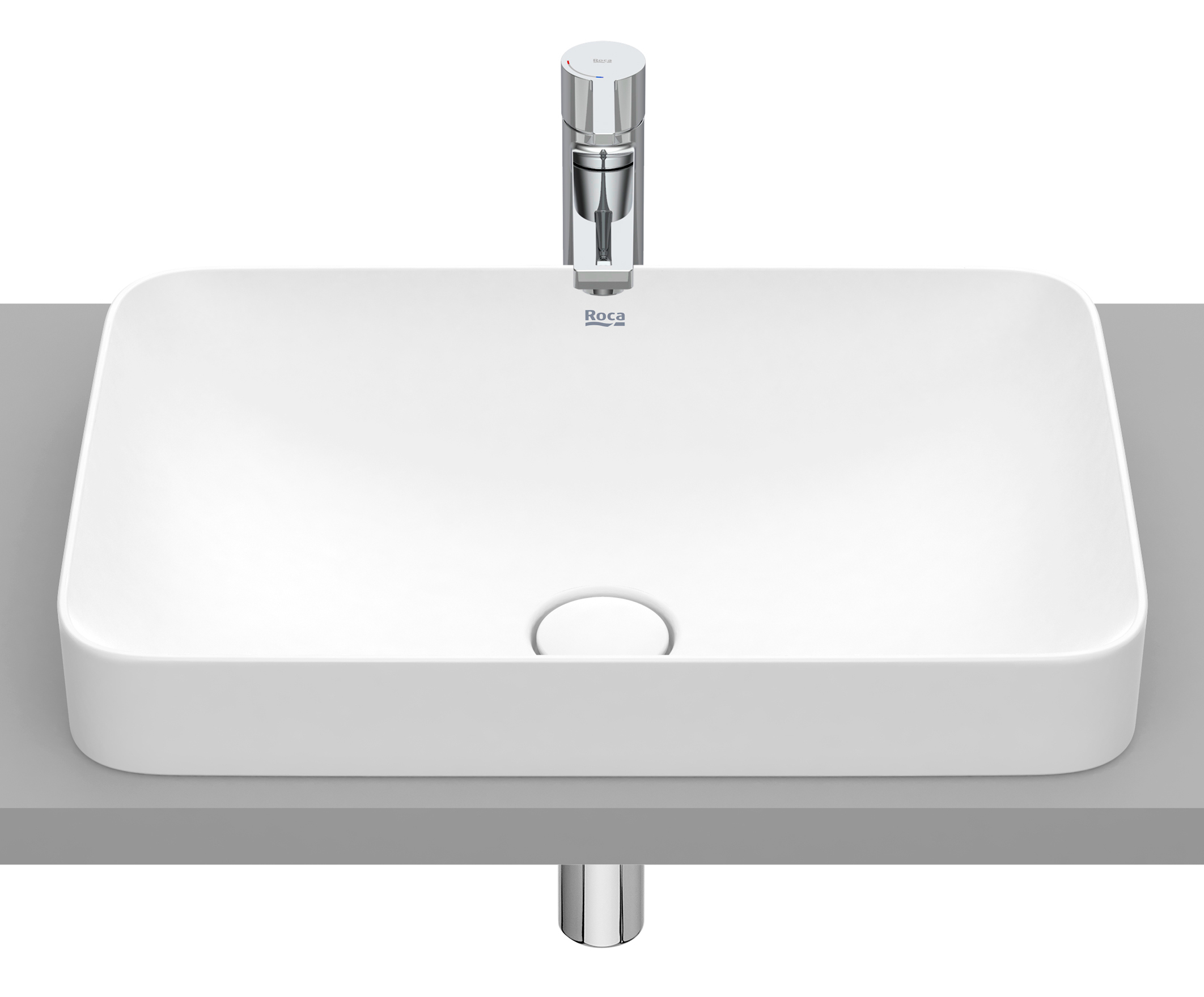 Roca Inspira lavabo 55x37 cm rectangulaire encastrée blanc A327534620