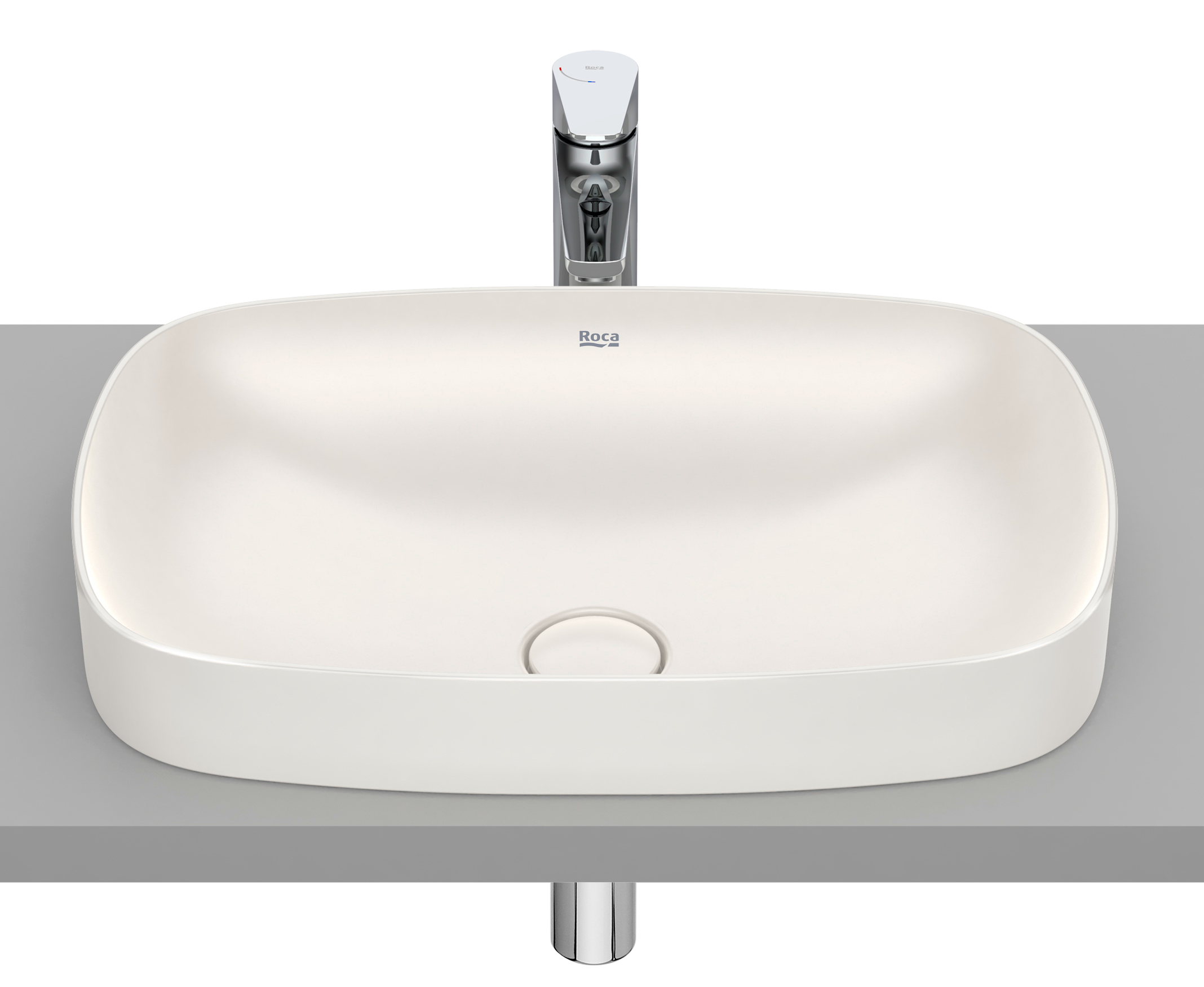Roca Inspira lavabo 55x37 cm rectangulaire encastrée marron/beige A327504650