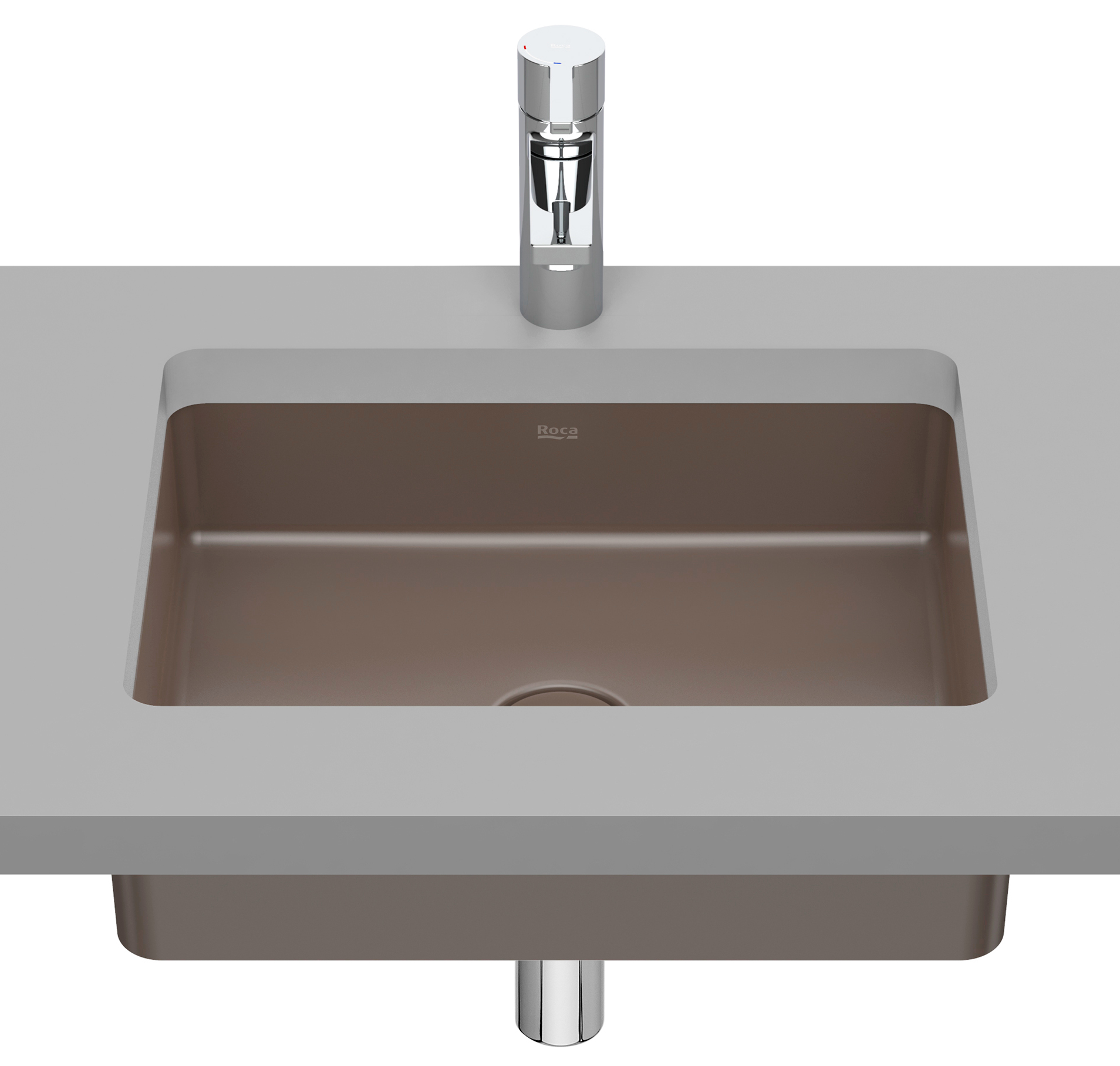 Roca Inspira lavabo 43x32.5 cm rectangulaire sous plan marron/beige A327536660