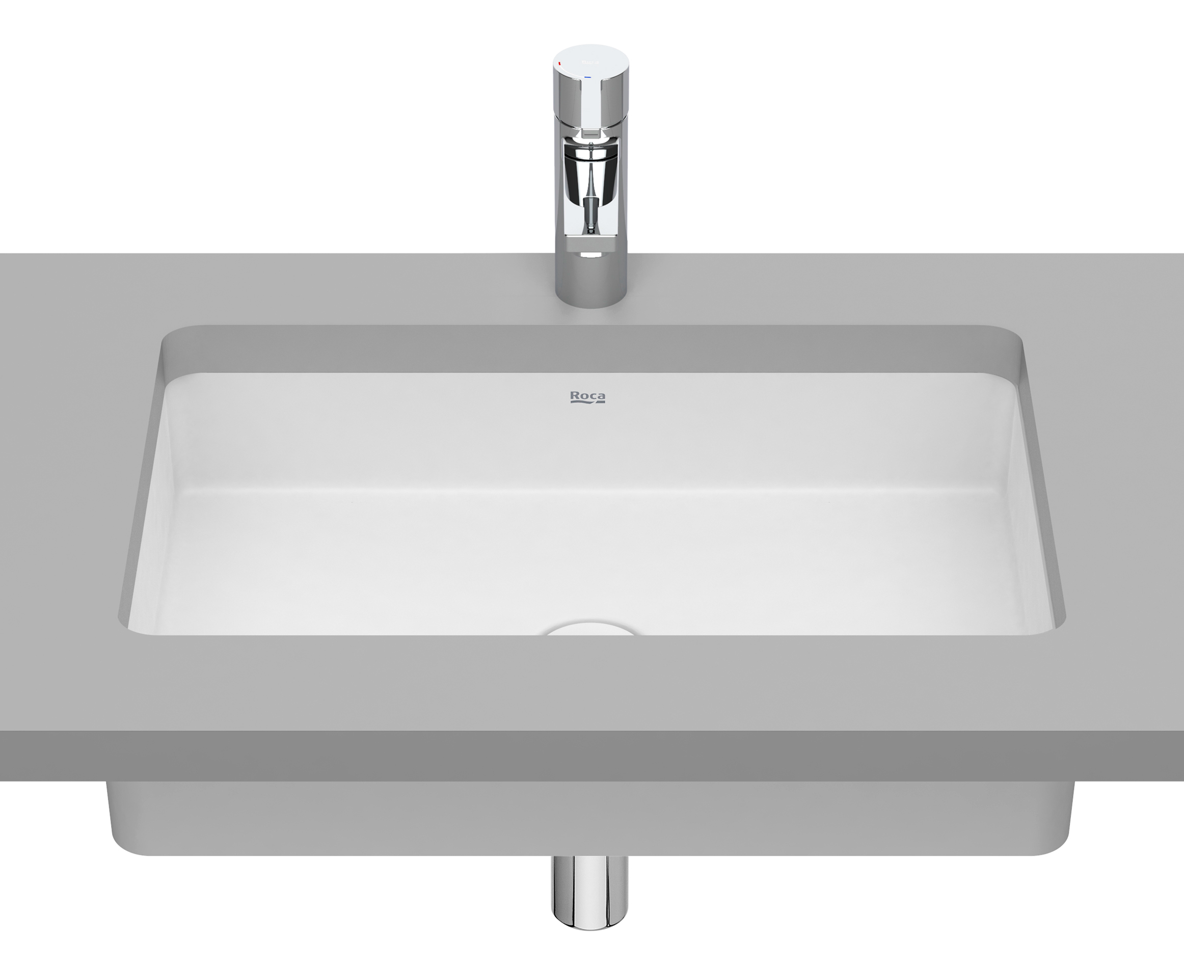 Roca Inspira lavabo 53x31.5 cm rectangulaire sous plan blanc mat A327535620