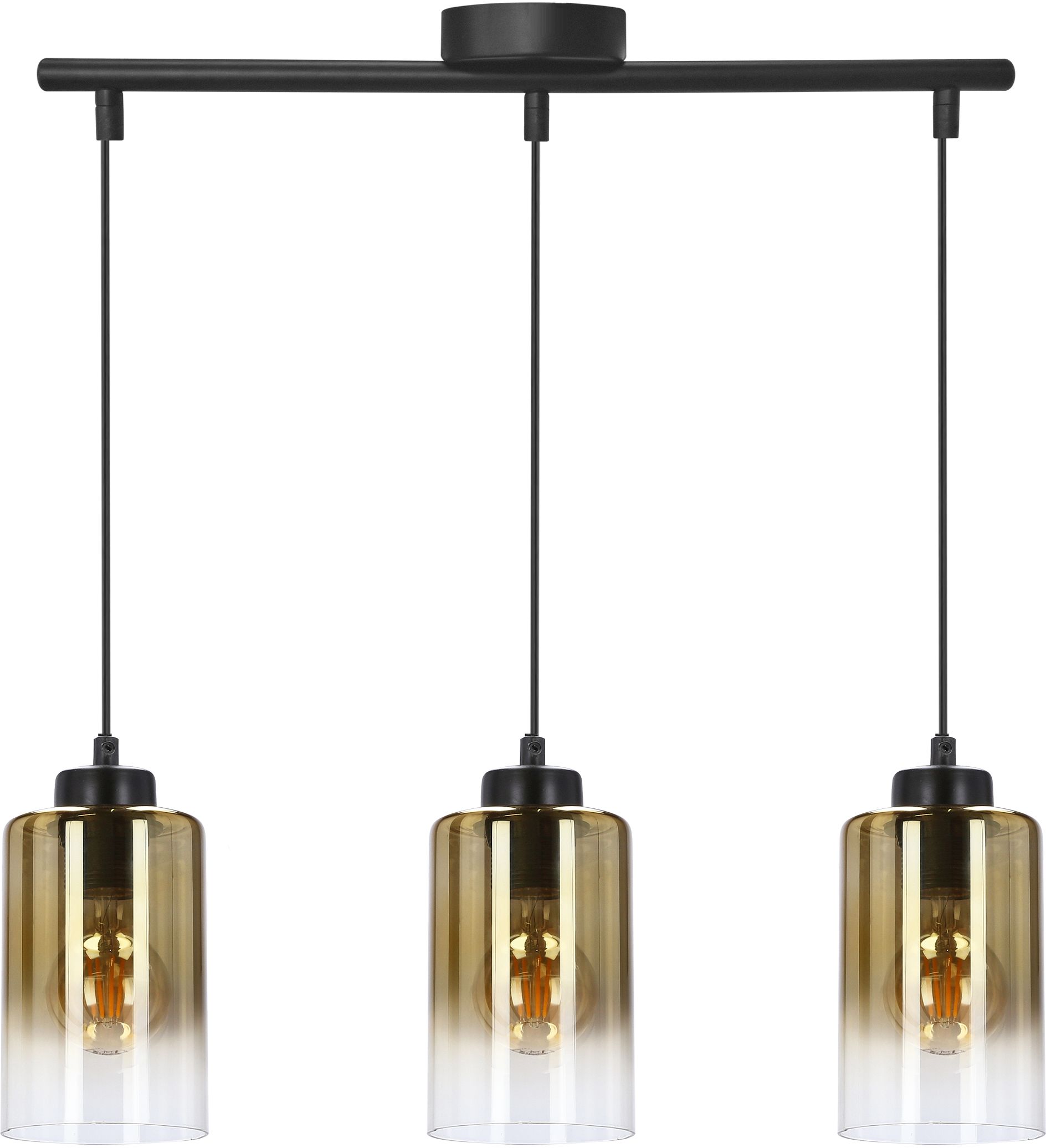 Candellux Aspra lampe suspendue 3x60 W noir-ambre 33-16270