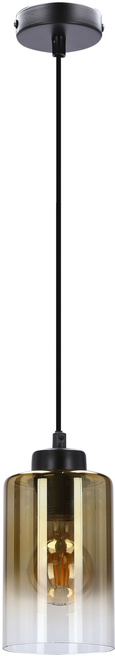 Candellux Aspra lampe suspendue 1x60 W noir-ambre 31-16256