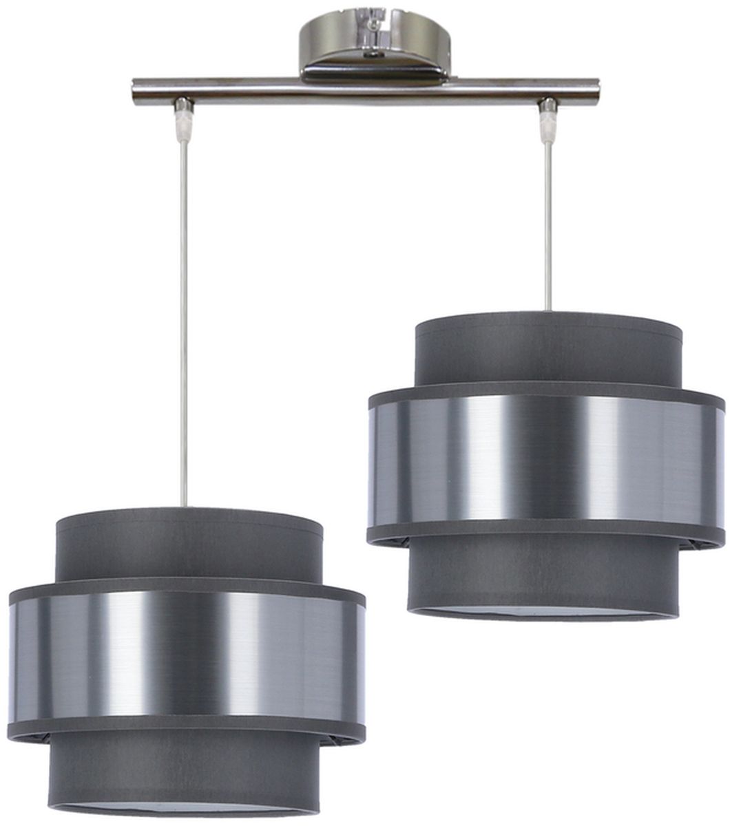 Candellux Hare lampe suspendue 2x60 W chrome-gris/cendre-argenté 32-18489