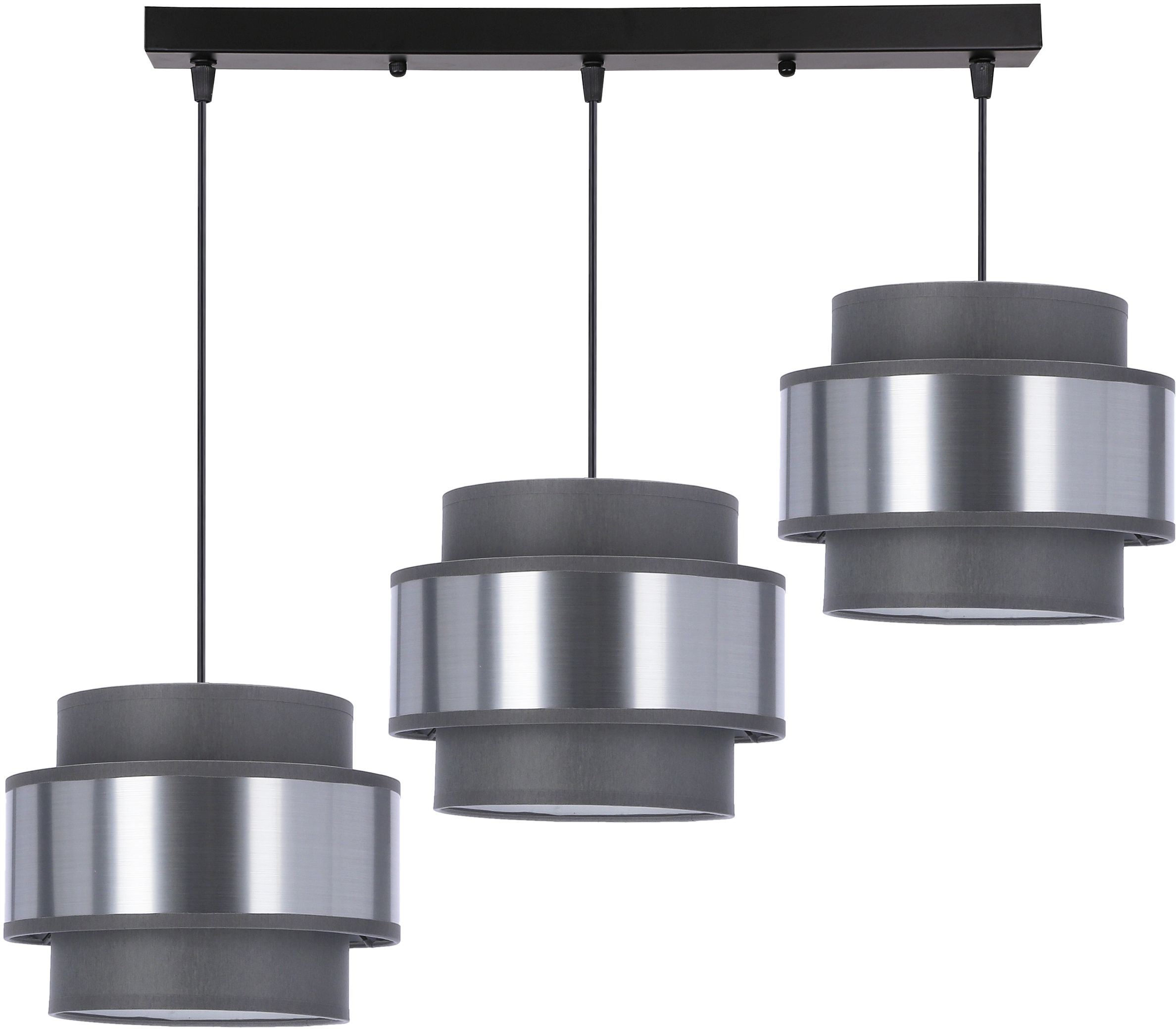 Candellux Hare lampe suspendue 3x60 W chrome-gris/cendre-argenté 33-18502