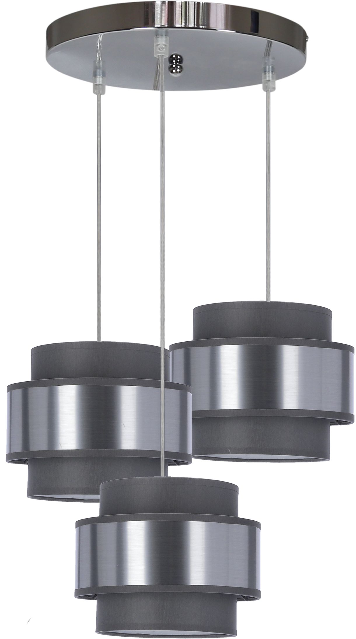 Candellux Hare lampe suspendue 3x60 W chrome-gris/cendre-argenté 33-18496