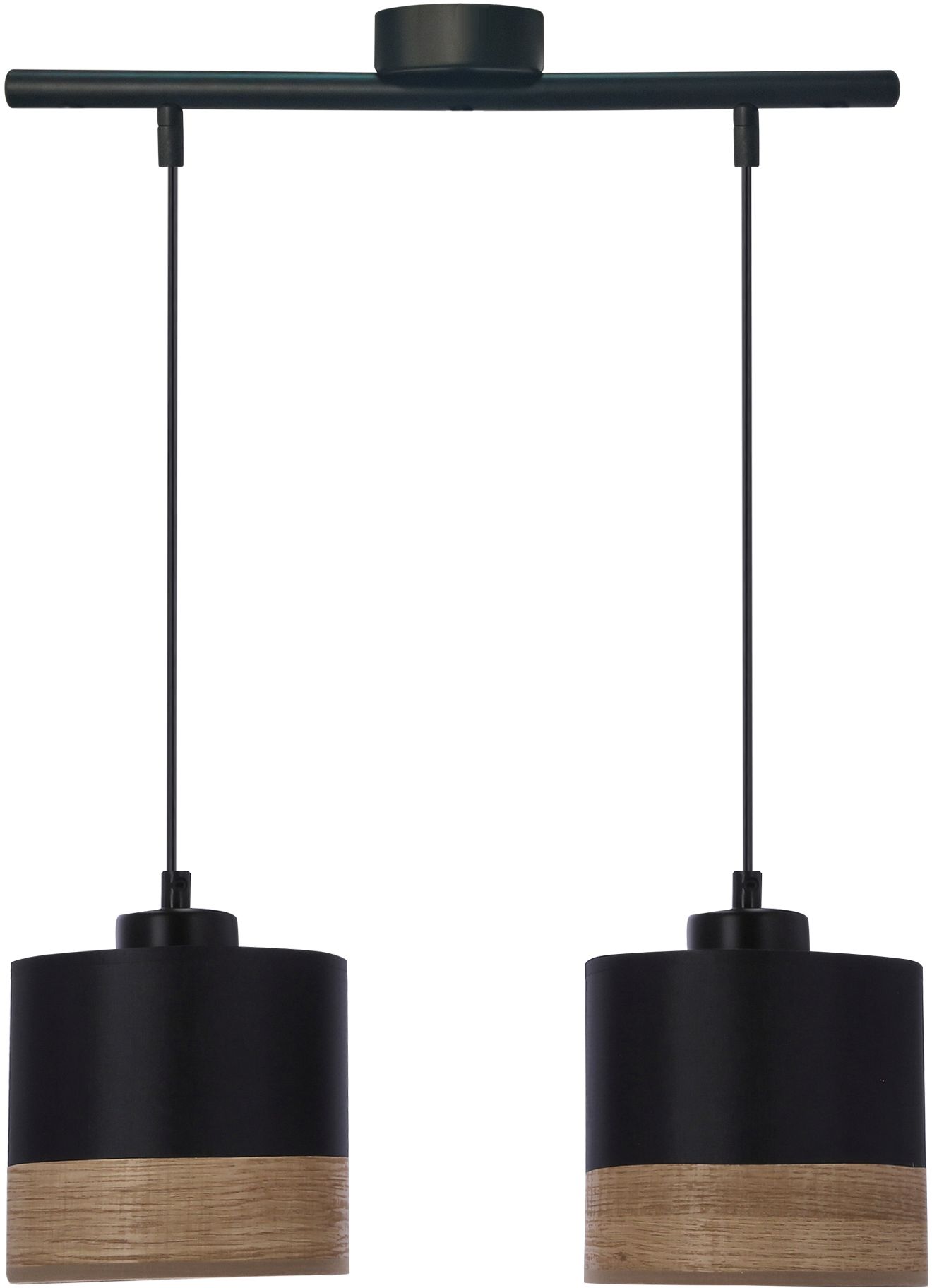 Candellux Porto lampe suspendue 2x60 W noir-bois-marron 32-17604
