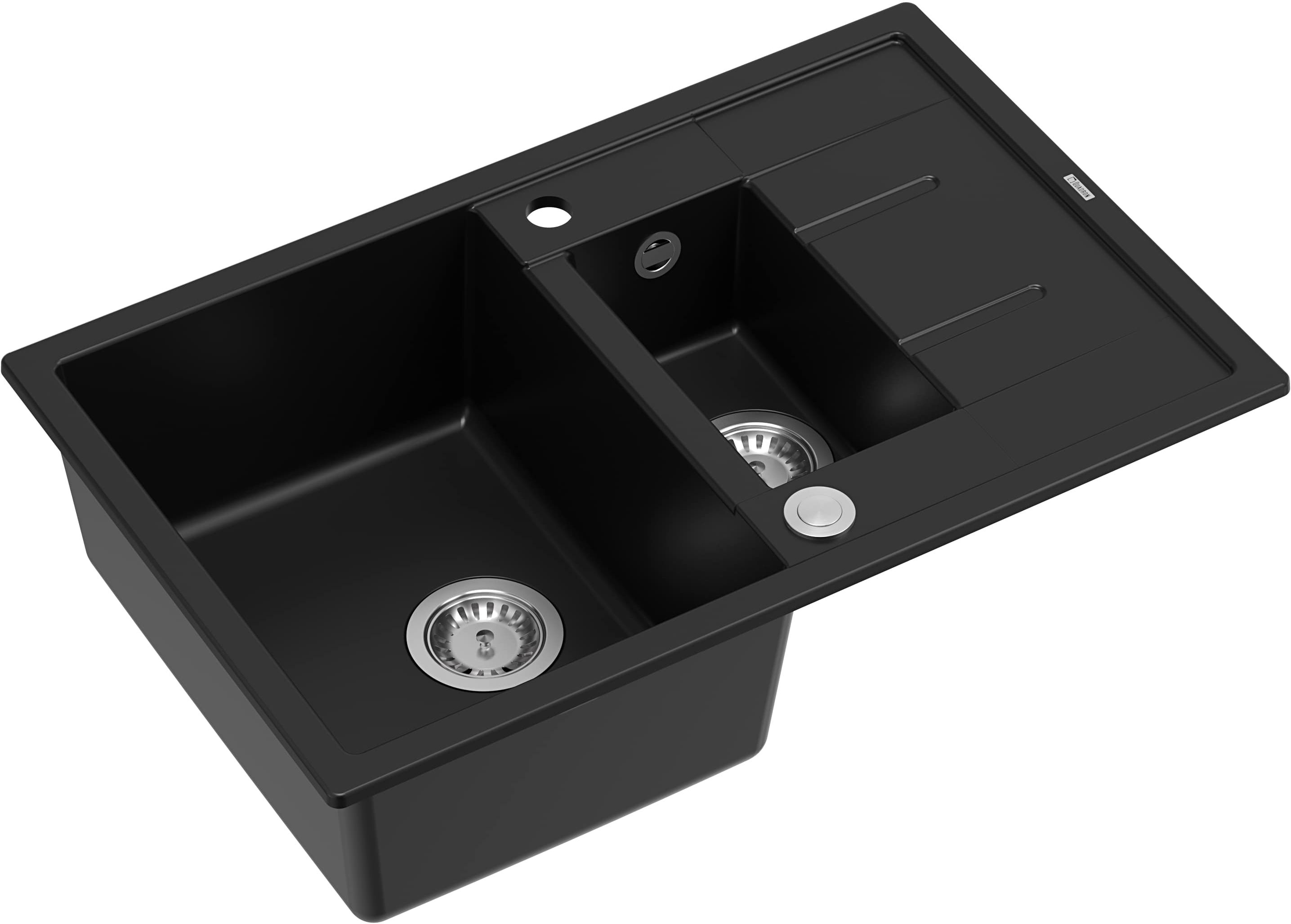 Quadron Morgan évier graniteq 78x50 cm noir HB8224U7-BS_P2O