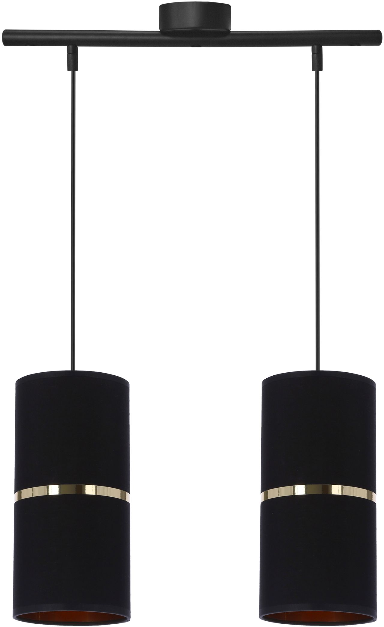 Candellux Gina lampe suspendue 2x60 W noir-doré 32-19776
