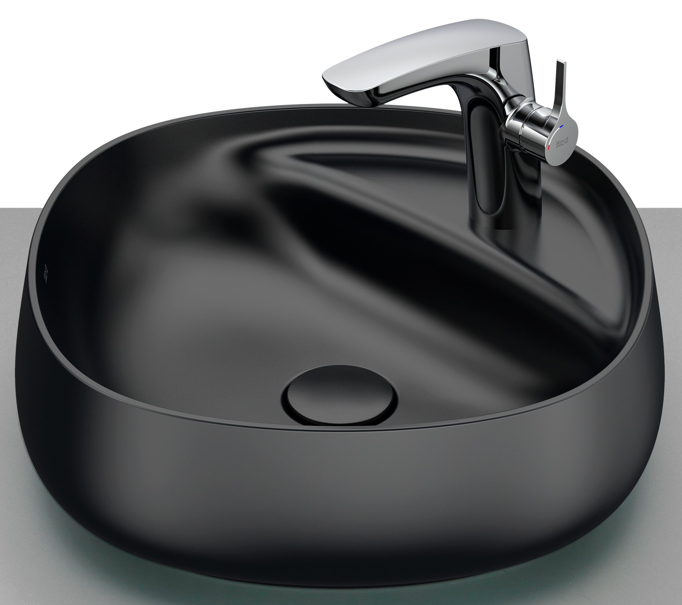 Roca Beyond lavabo 45x45 cm carrée à poser noir A3270B9640