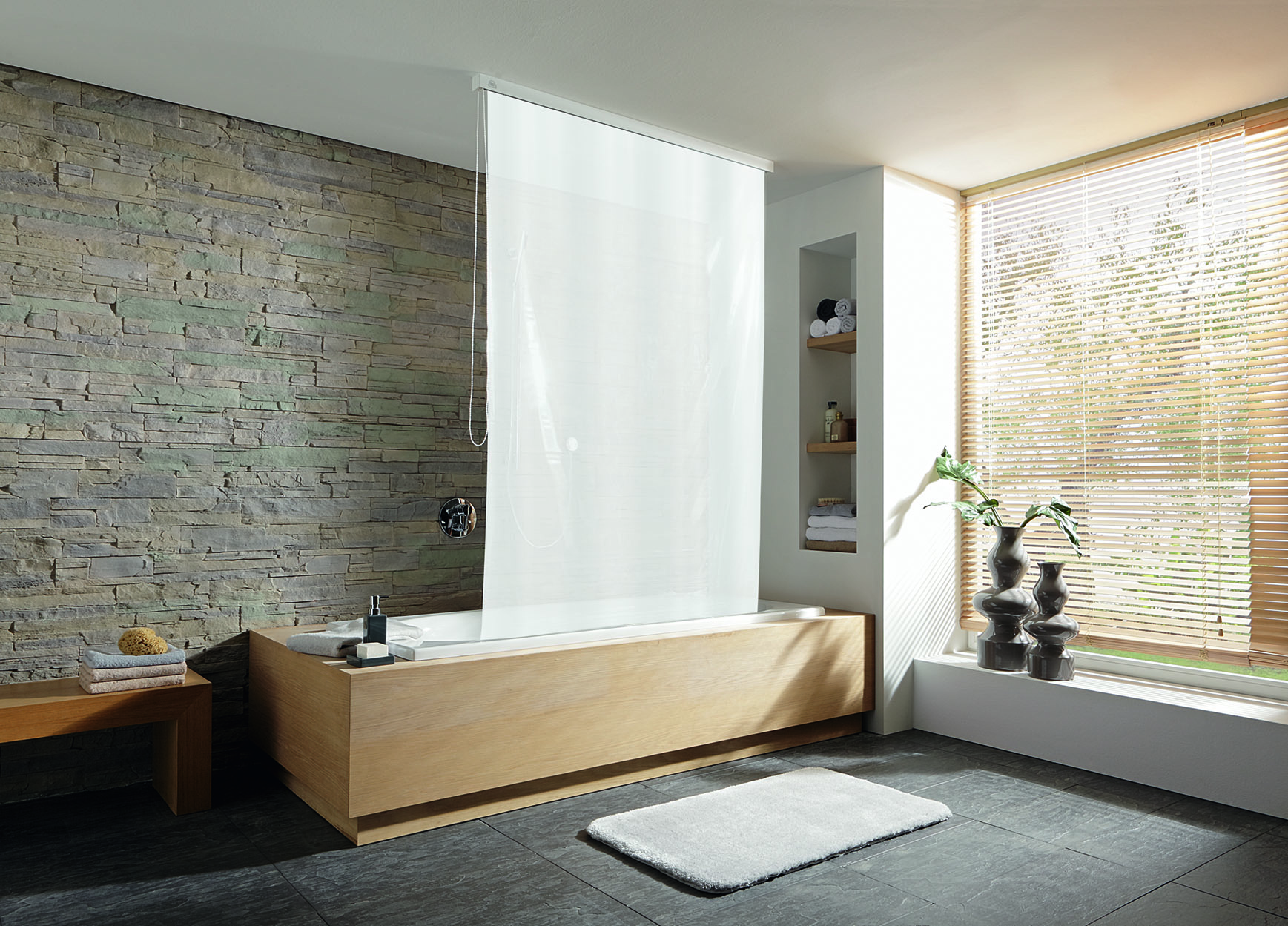 Kleine Wolke Duschrollo store de douche sans cassette 240x128 cm blanc 3321109747