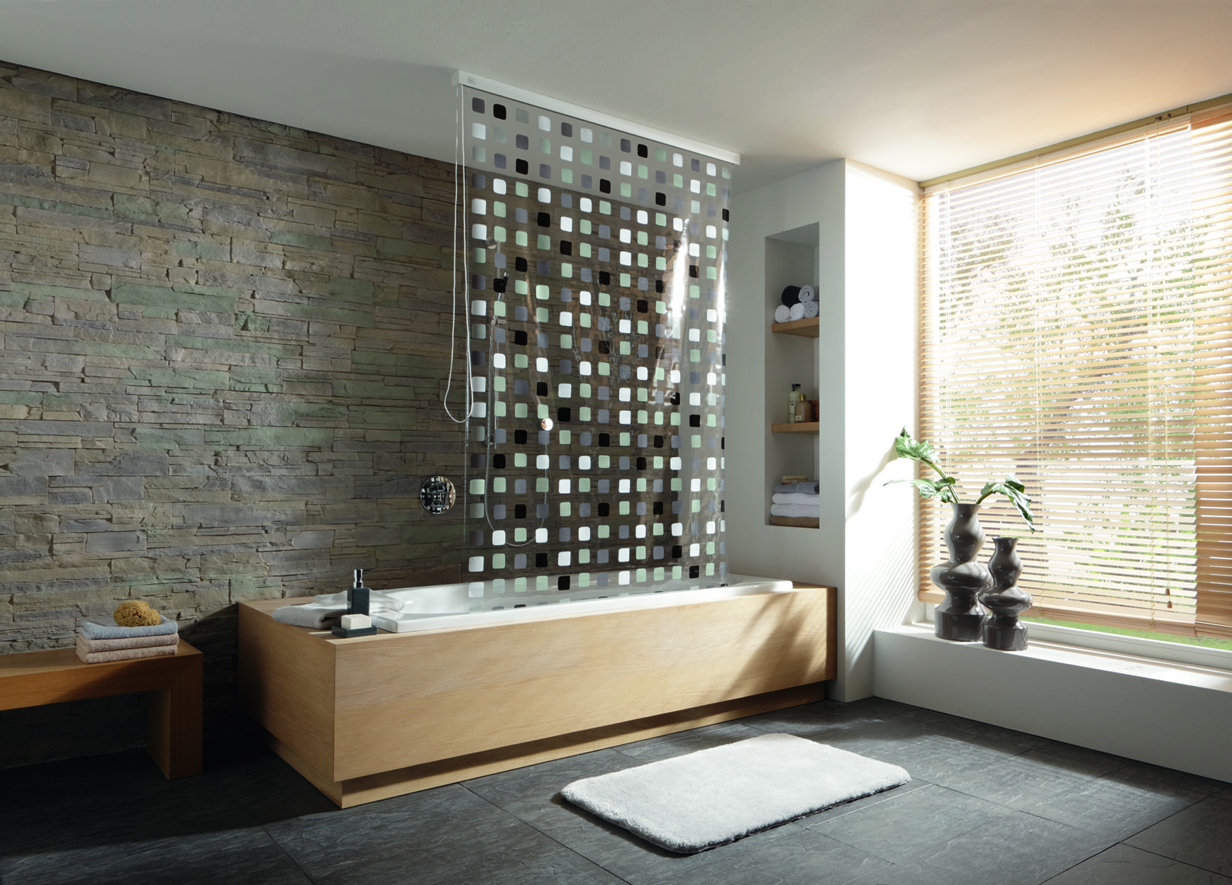 Kleine Wolke Duschrollo store de douche sans cassette 240x128 cm gris 3321110747