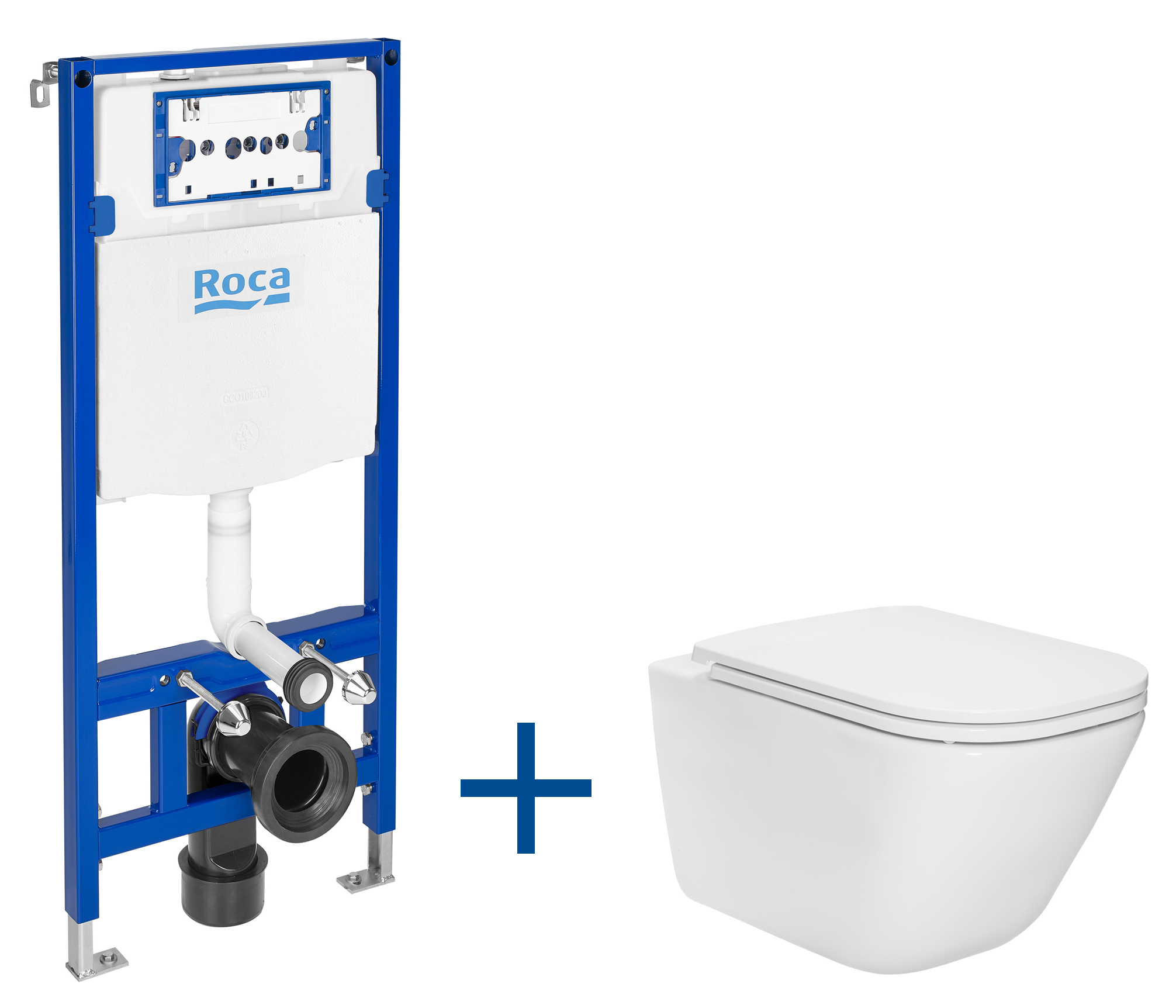 Roca Gap Round kit cuvette avec abattant et châssis A893105900