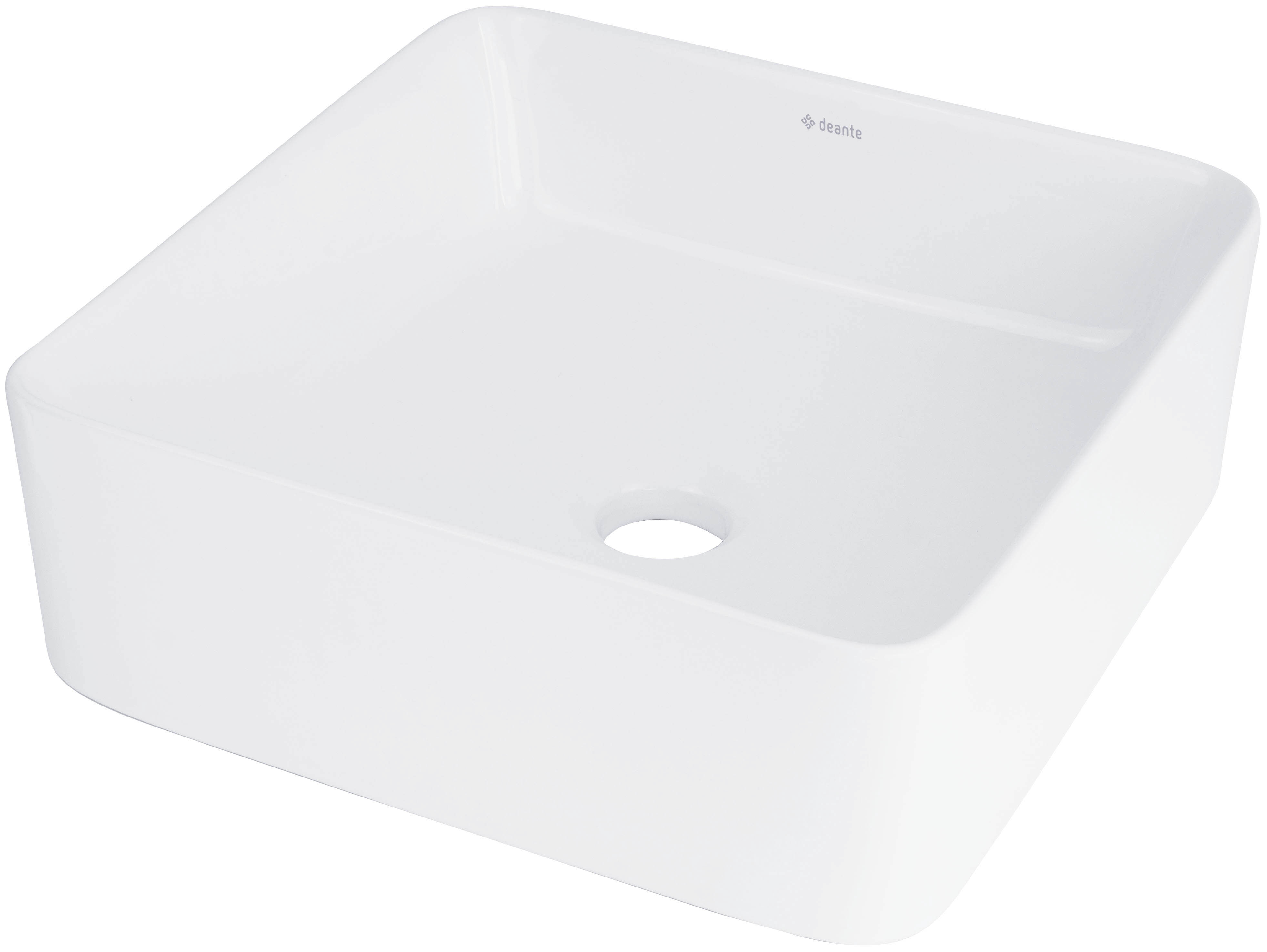Deante Jasmin lavabo 34.5x34.5 cm carrée à poser blanc CDJ_6U3S