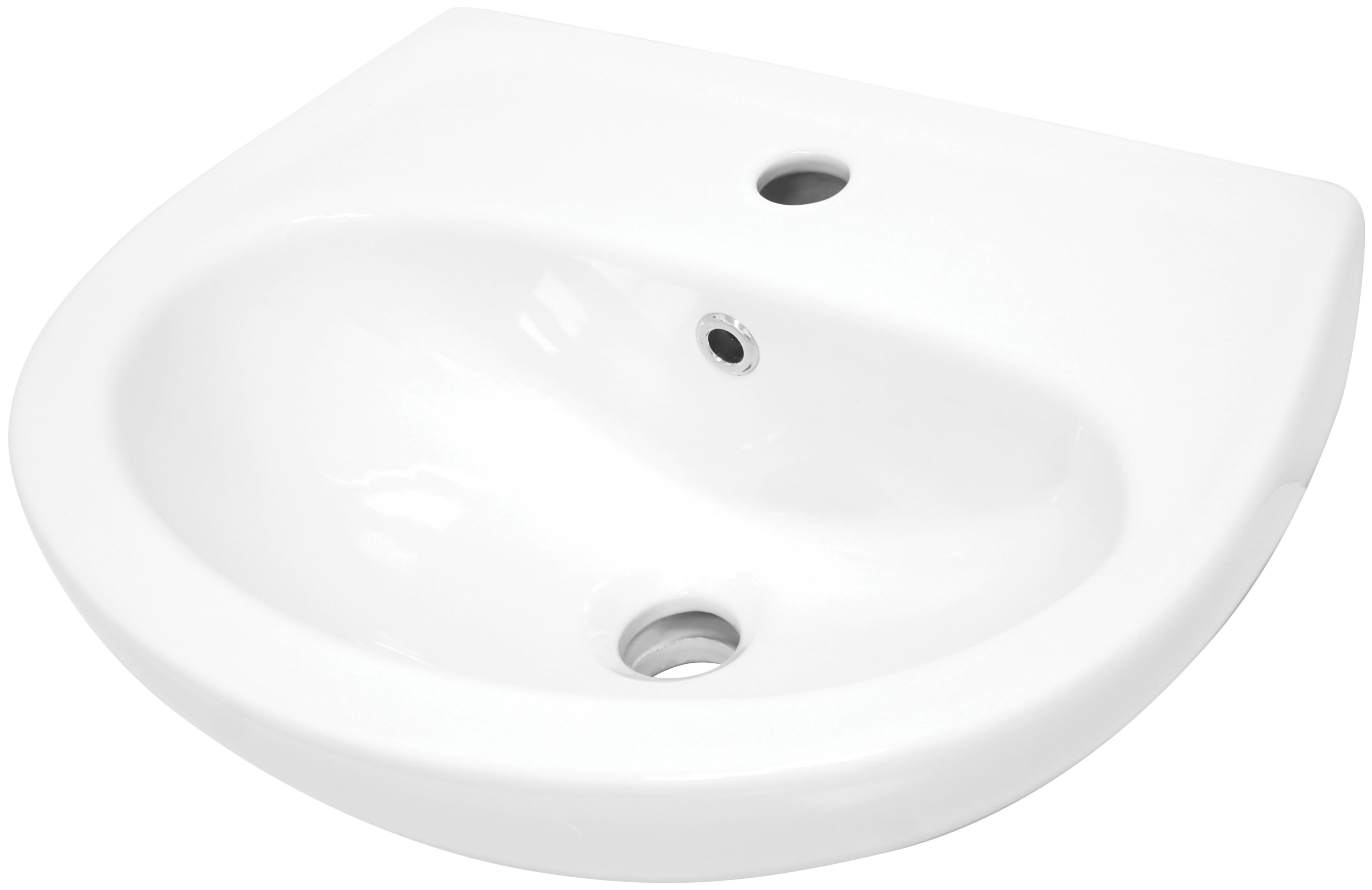 Deante Jasmin lavabo 45.7x36.4 cm semi-circulaire classique blanc CDJ_6U4W