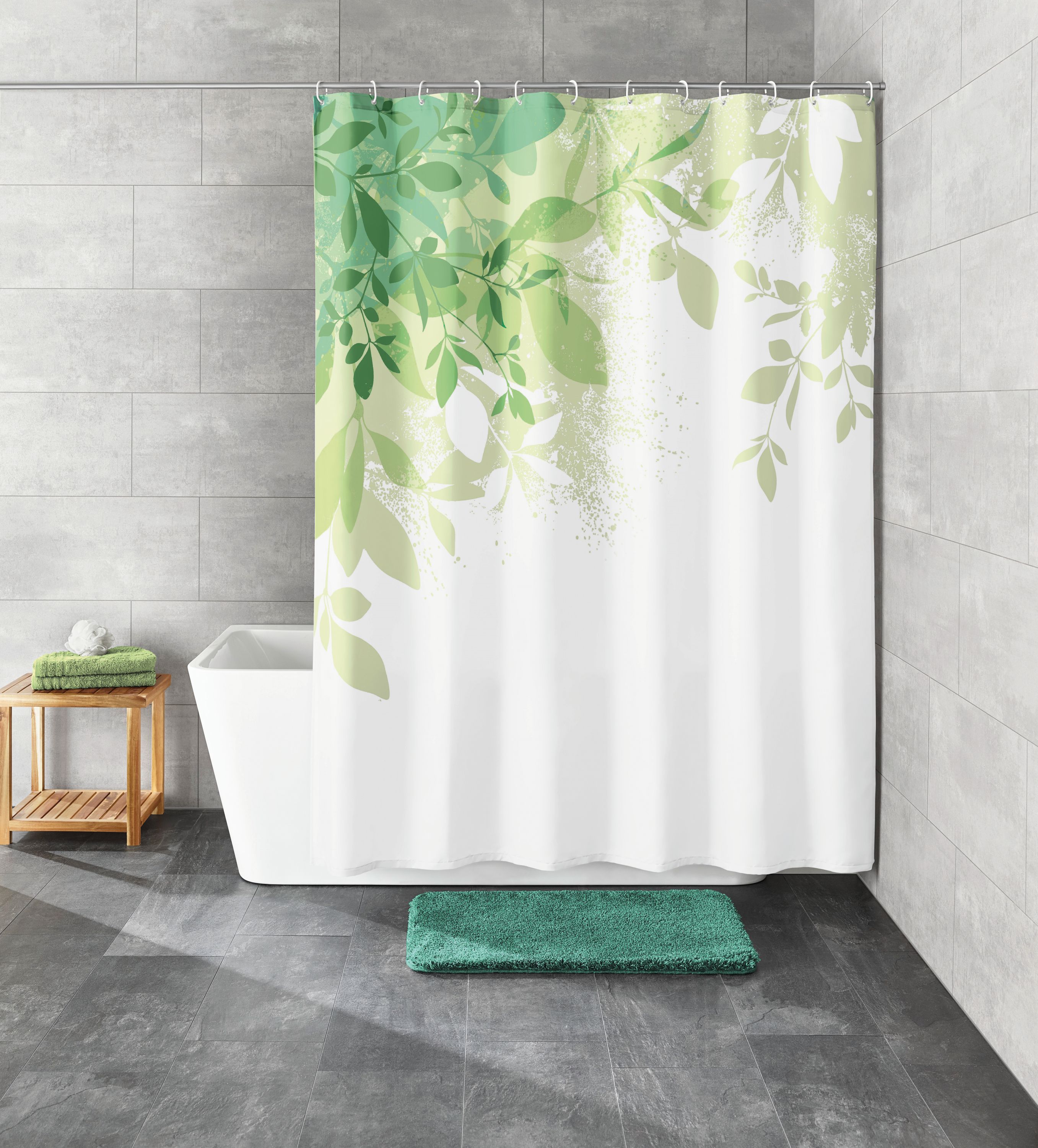 Kleine Wolke Floresta rideau de douche 180x180 cm blanc-vert 5912600344