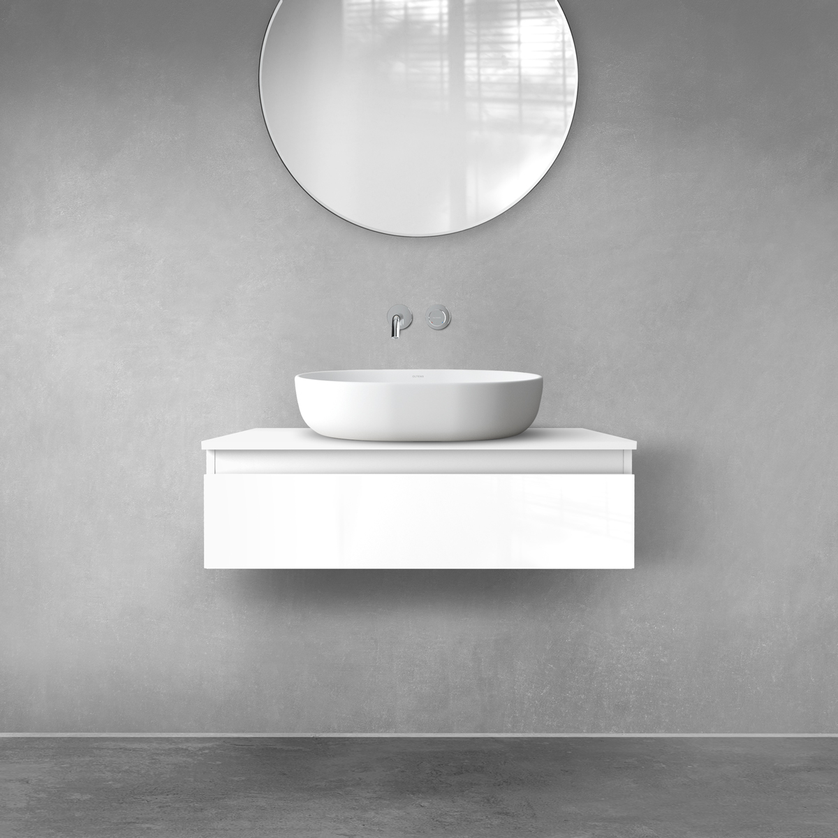 Oltens Vernal armoire 80x45.6x23.6 cm sous-lavabo suspendu blanc 60010000