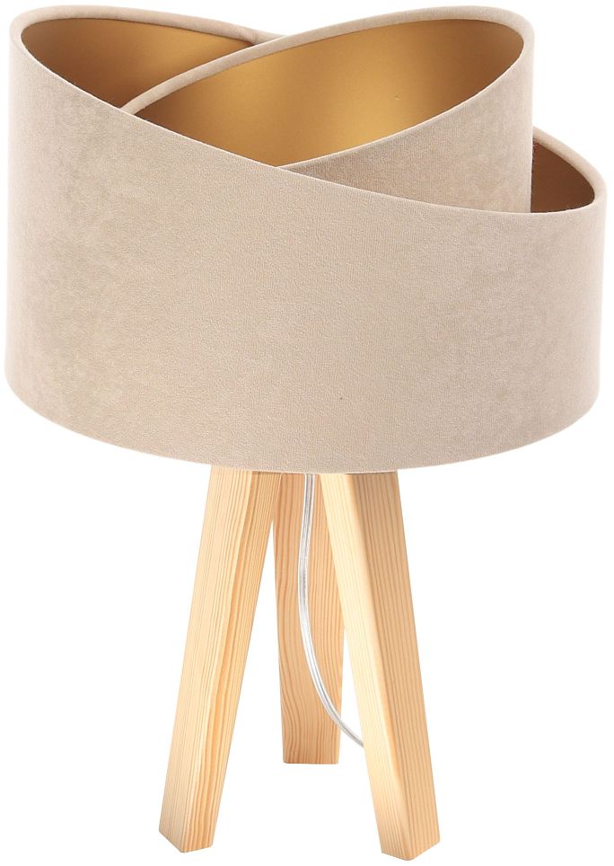 BPS Koncept Galaxy lampe de table 1x60 W doré-bois-beige 060S-029