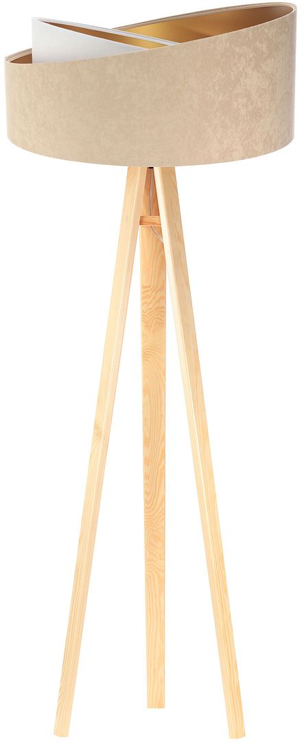 BPS Koncept Galaxy lampadaire 1x60 W doré-bois-beige 060P-030