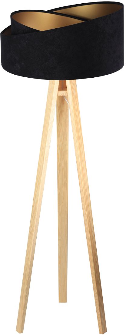 BPS Koncept Galaxy lampadaire 1x60 W noir-doré-bois 060P-009