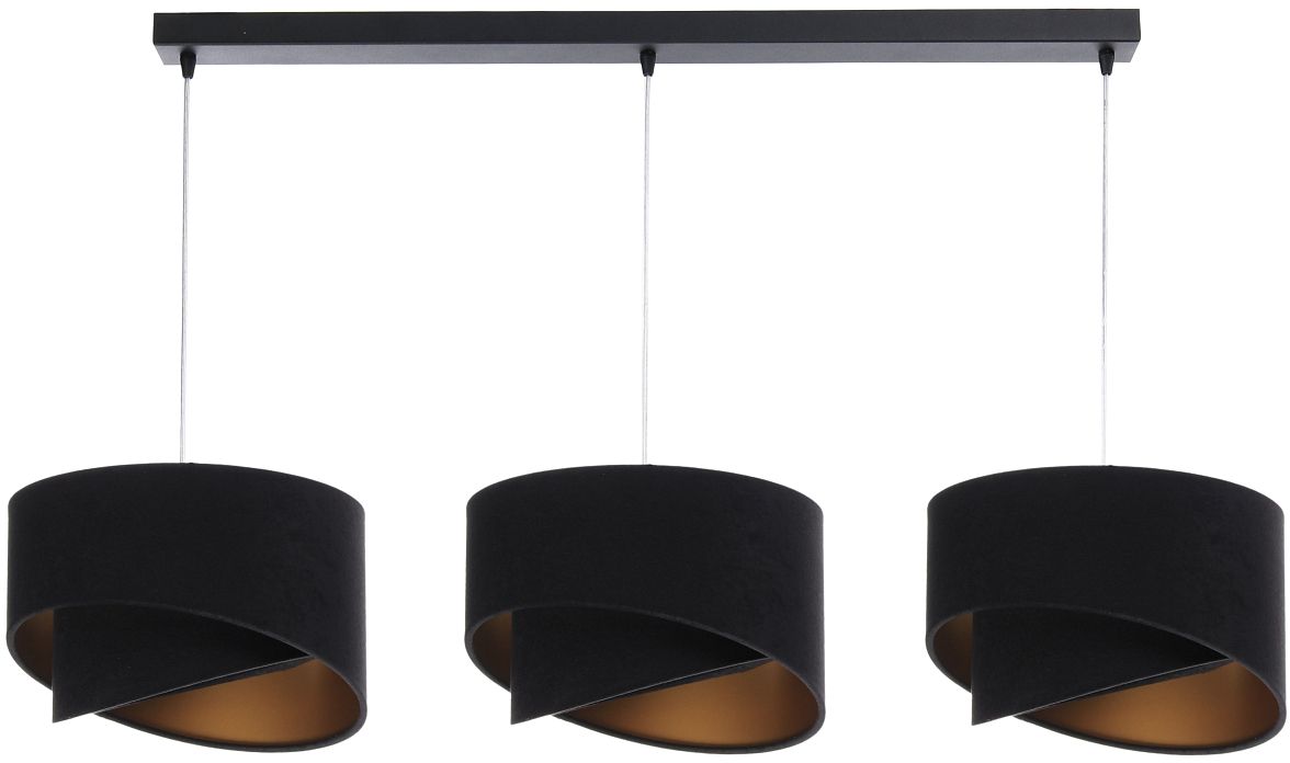 BPS Koncept Galaxy lampe suspendue 3x60 W noir-doré 060-L3-009CZ