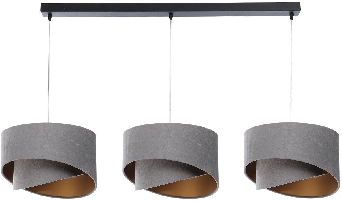 BPS Koncept Galaxy lampe suspendue 3x60 W noir-doré-gris/cendre 060-L3-014CZ