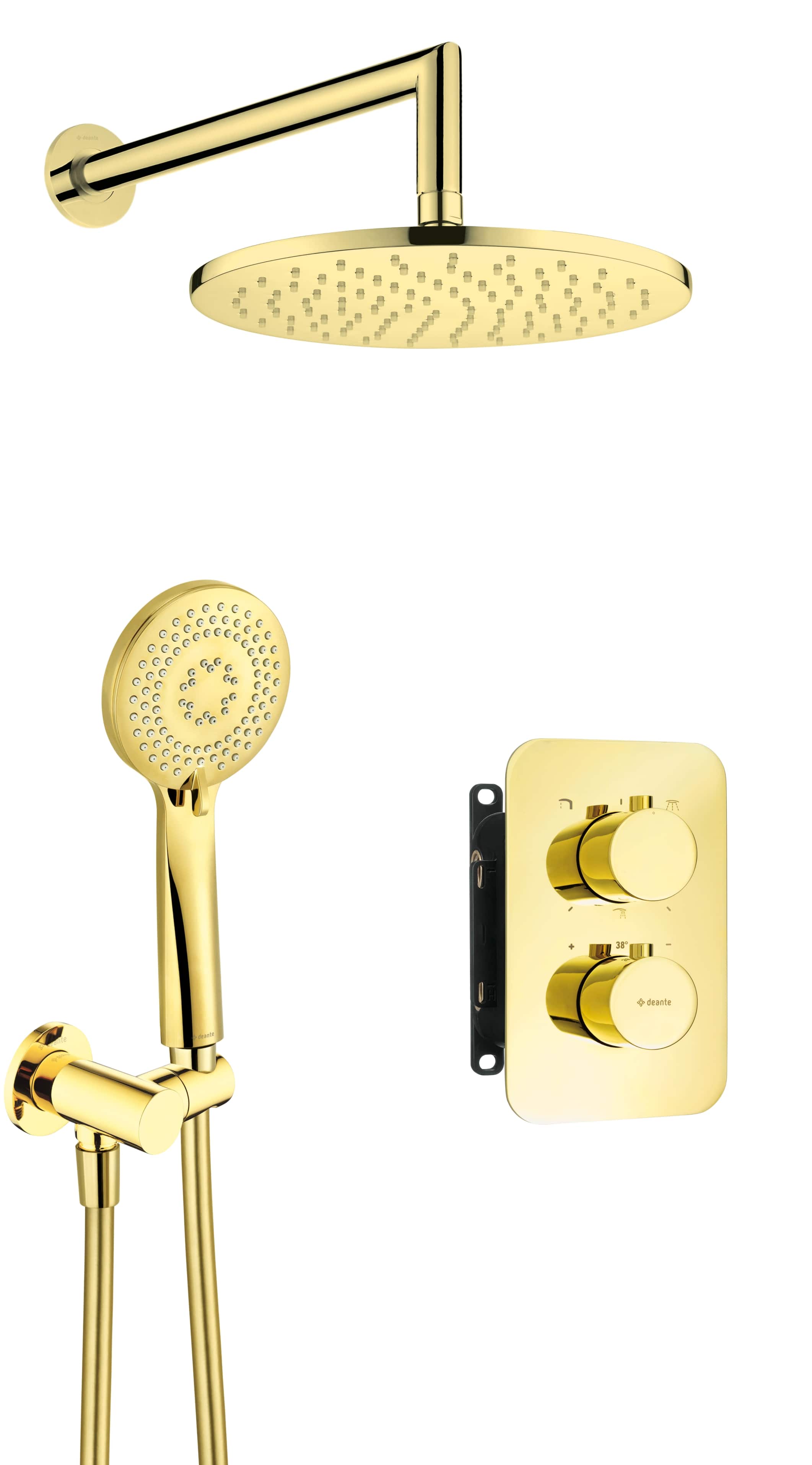 Deante Arnika ensemble de douche encastré avec thermostat oui doré BXYZGEBT