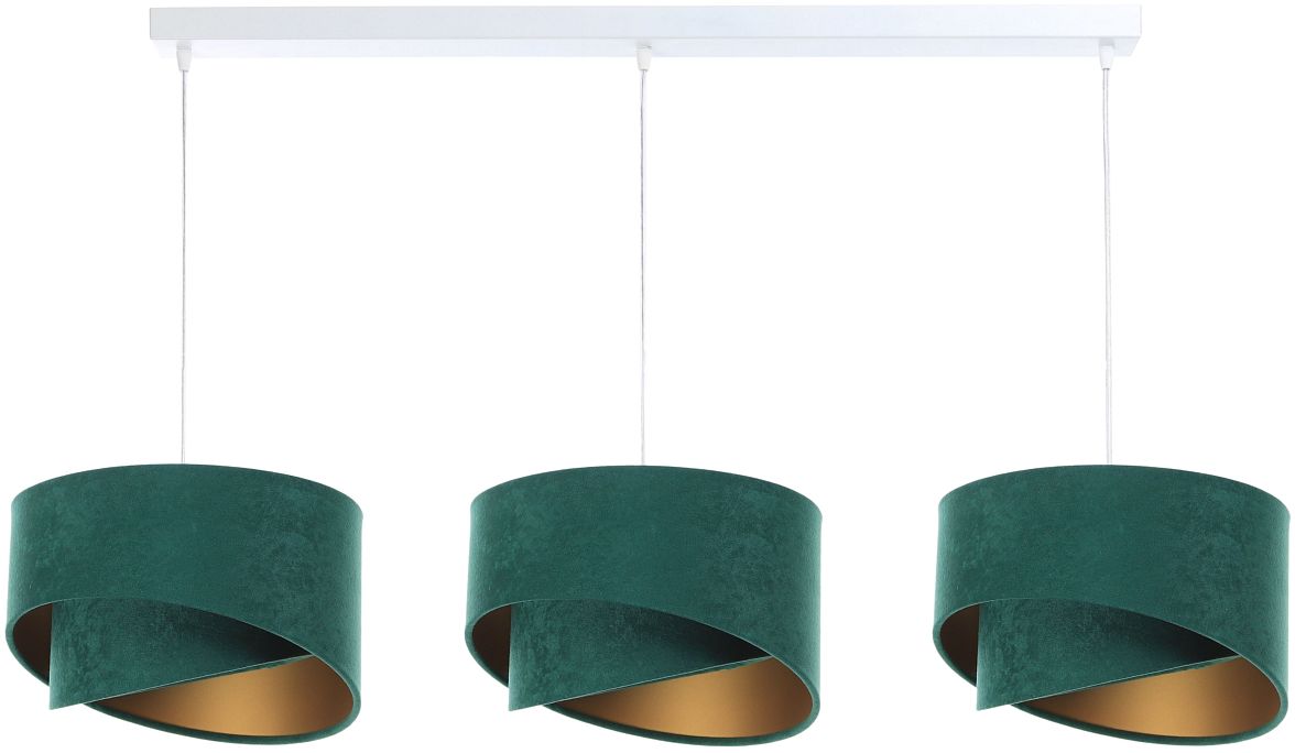 BPS Koncept Galaxy lampe suspendue 3x60 W blanc-vert-doré 060-L3-003