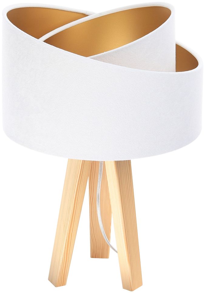 BPS Koncept Galaxy lampe de table 1x60 W blanc-doré-bois 060S-062