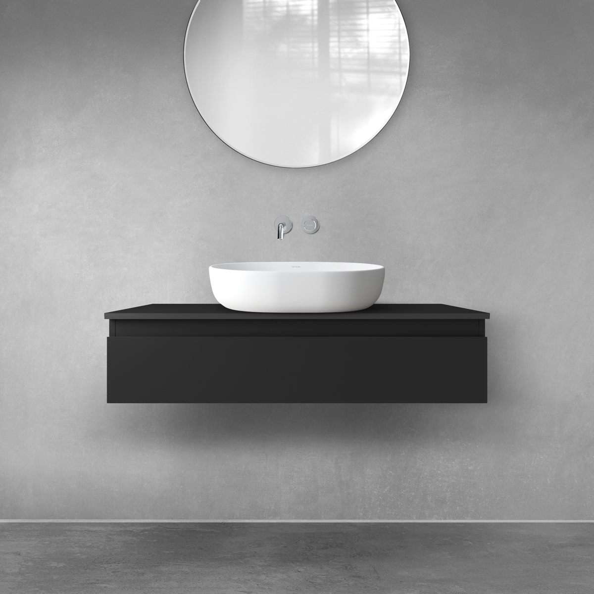 Oltens Vernal armoire 100x45.6x23.6 cm sous-lavabo suspendu noir 60011300