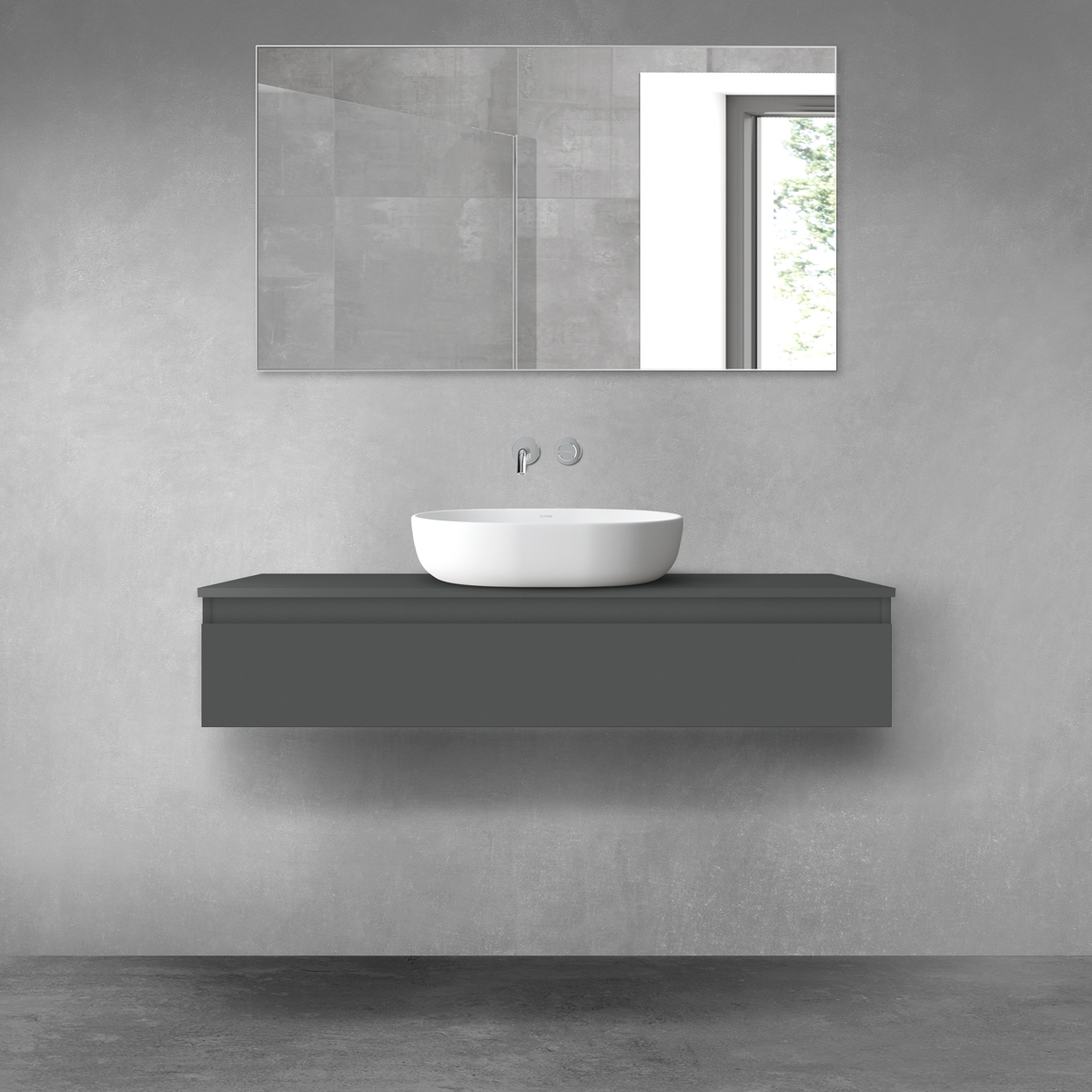 Oltens Vernal armoire 120x45.6x23.6 cm sous-lavabo suspendu graphite 60012400
