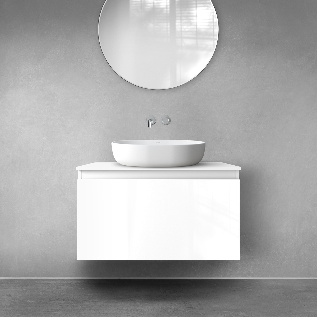 Oltens Vernal armoire 80x45.6x47 cm sous-lavabo suspendu blanc 60014000