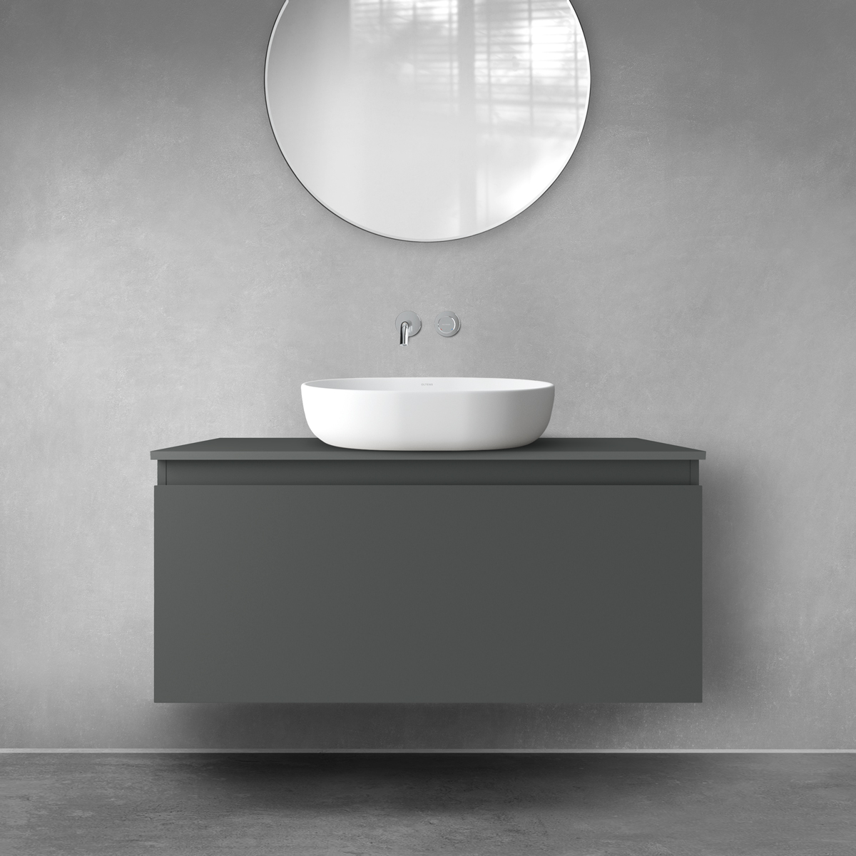 Oltens Vernal armoire 100x45.6x47 cm sous-lavabo suspendu graphite 60015400