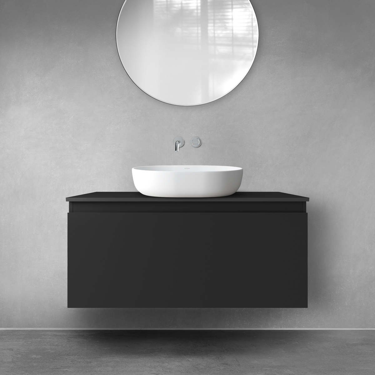 Oltens Vernal armoire 100x45.6x47 cm sous-lavabo suspendu noir 60015300