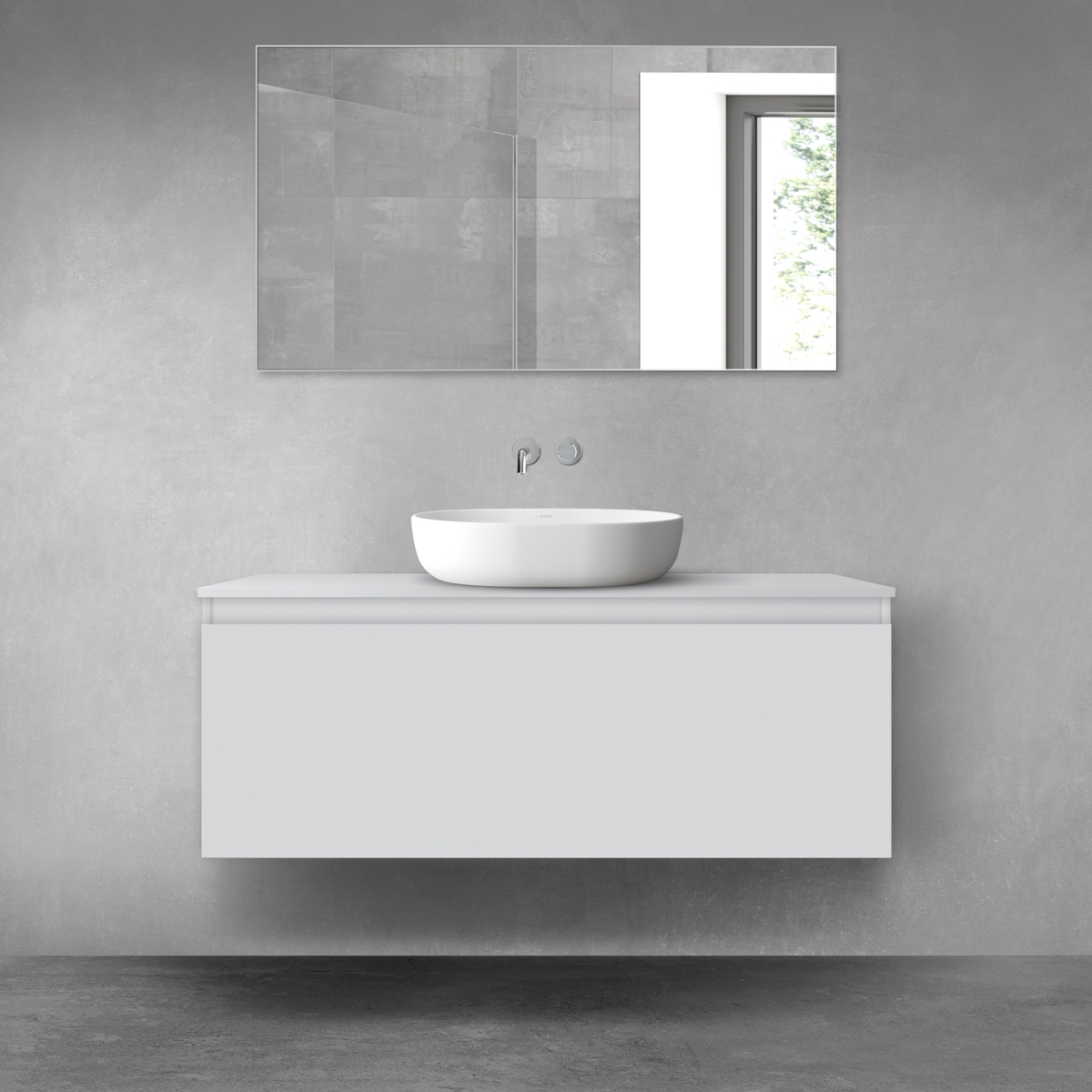 Oltens Vernal armoire 120x45.6x47 cm sous-lavabo suspendu gris 60016700