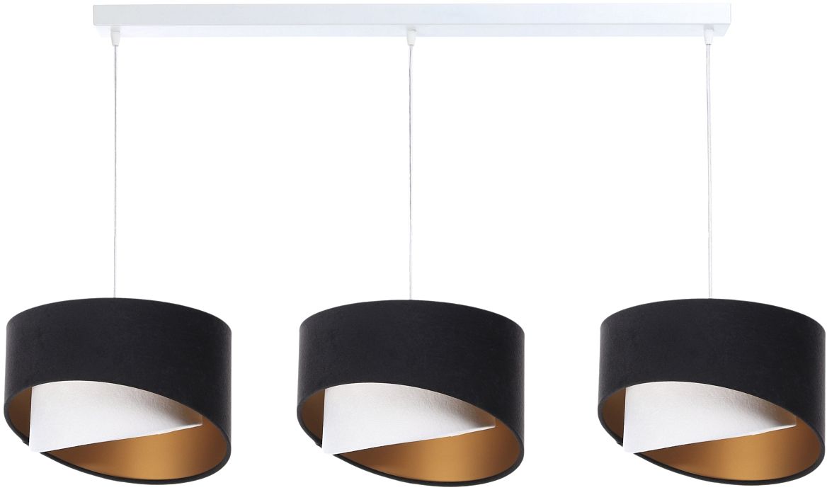 BPS Koncept Galaxy lampe suspendue 3x60 W blanc-noir-doré 060-L3-025