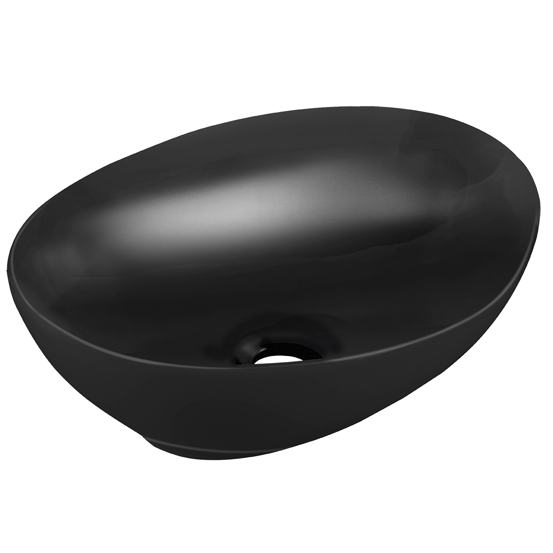 Laveo Desna lavabo 41x33 cm ovale à poser noir VUDB241