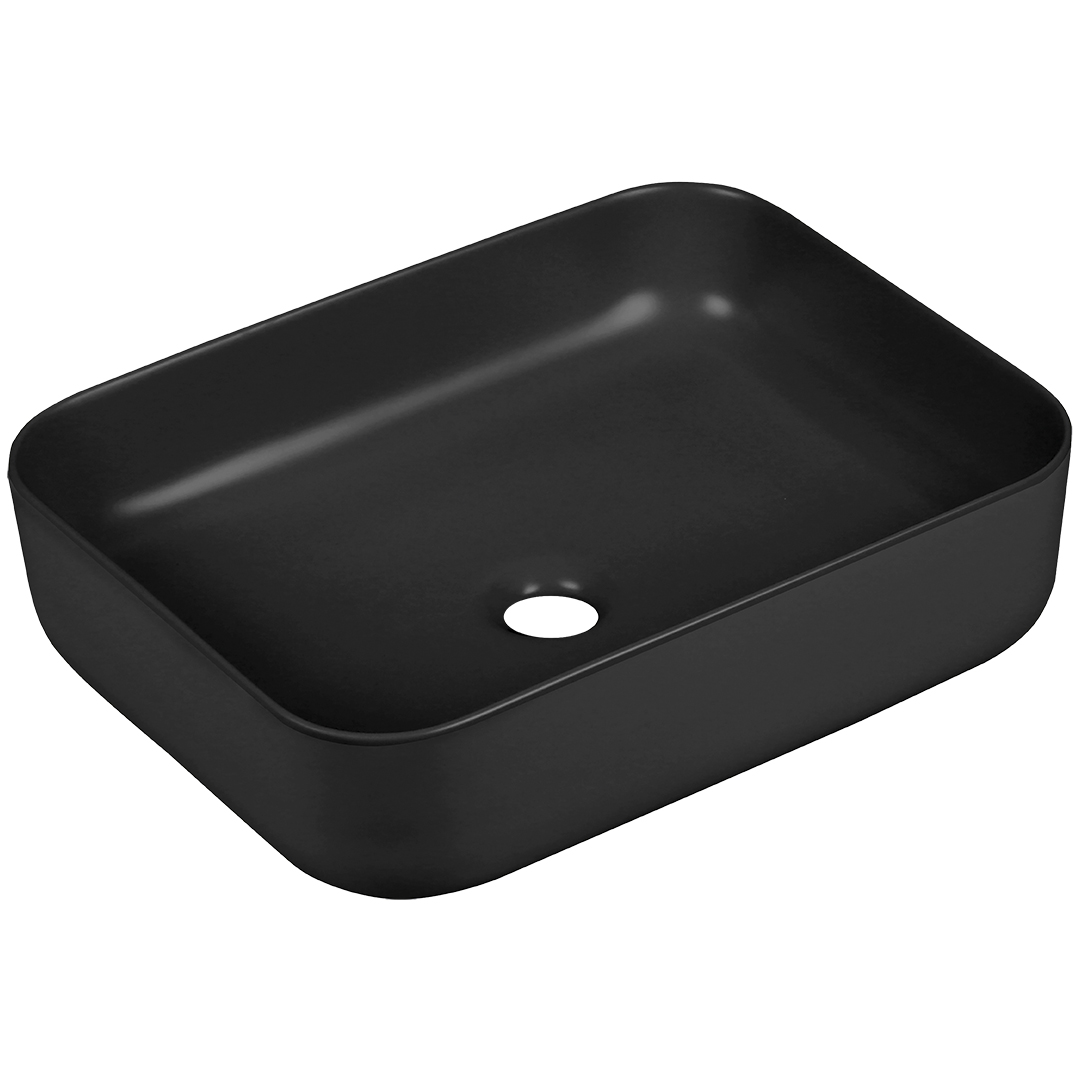 Laveo Mogami lavabo 50x40 cm rectangulaire à poser noir mat VUMB250