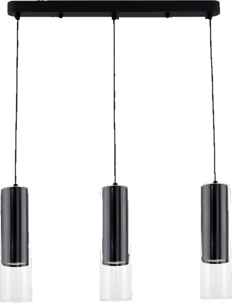Light Prestige Manacor lampe suspendue 3x50 W noir-transparent LP-232/3LBK