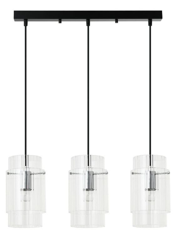 Light Prestige Savona lampe suspendue 3x40 W transparent-argenté LP-707/3L