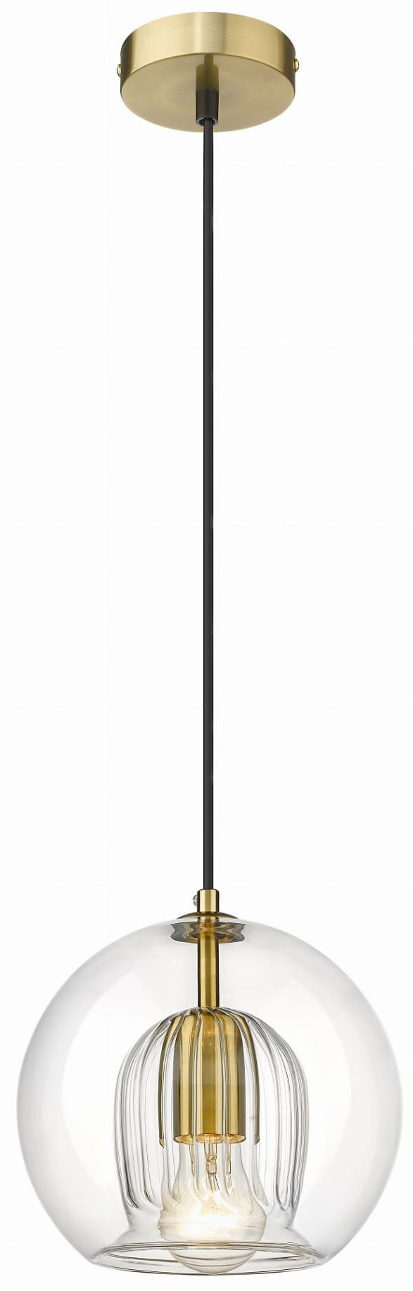 Light Prestige Arette lampe suspendue 1x40 W transparent-doré LP-133/1P
