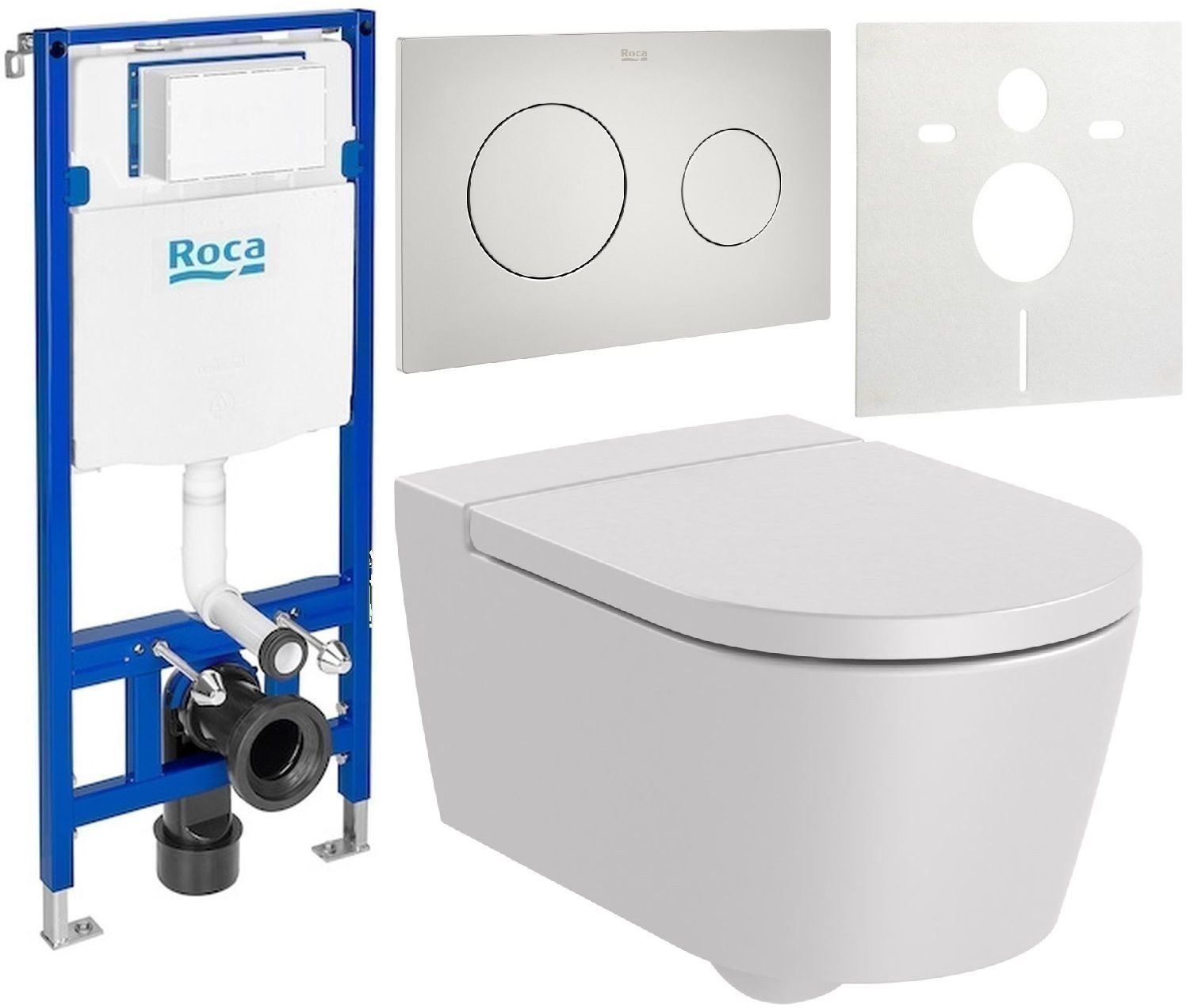 Set cuvette de WC Roca Inspira A346527630, châssis encastré Roca Duplo One A890070020, A80152263B, A89018920P, A890063000