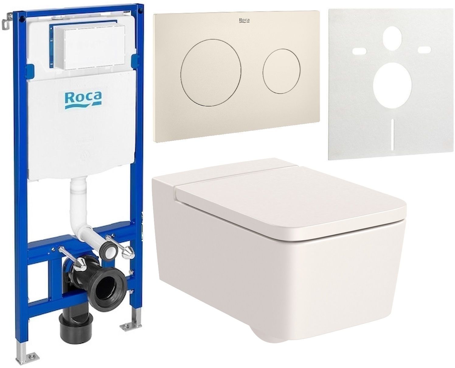 Set cuvette de WC Roca Inspira A346537650, châssis encastré Roca Duplo One A890070020, A80153265B, A89018920B, A890063000