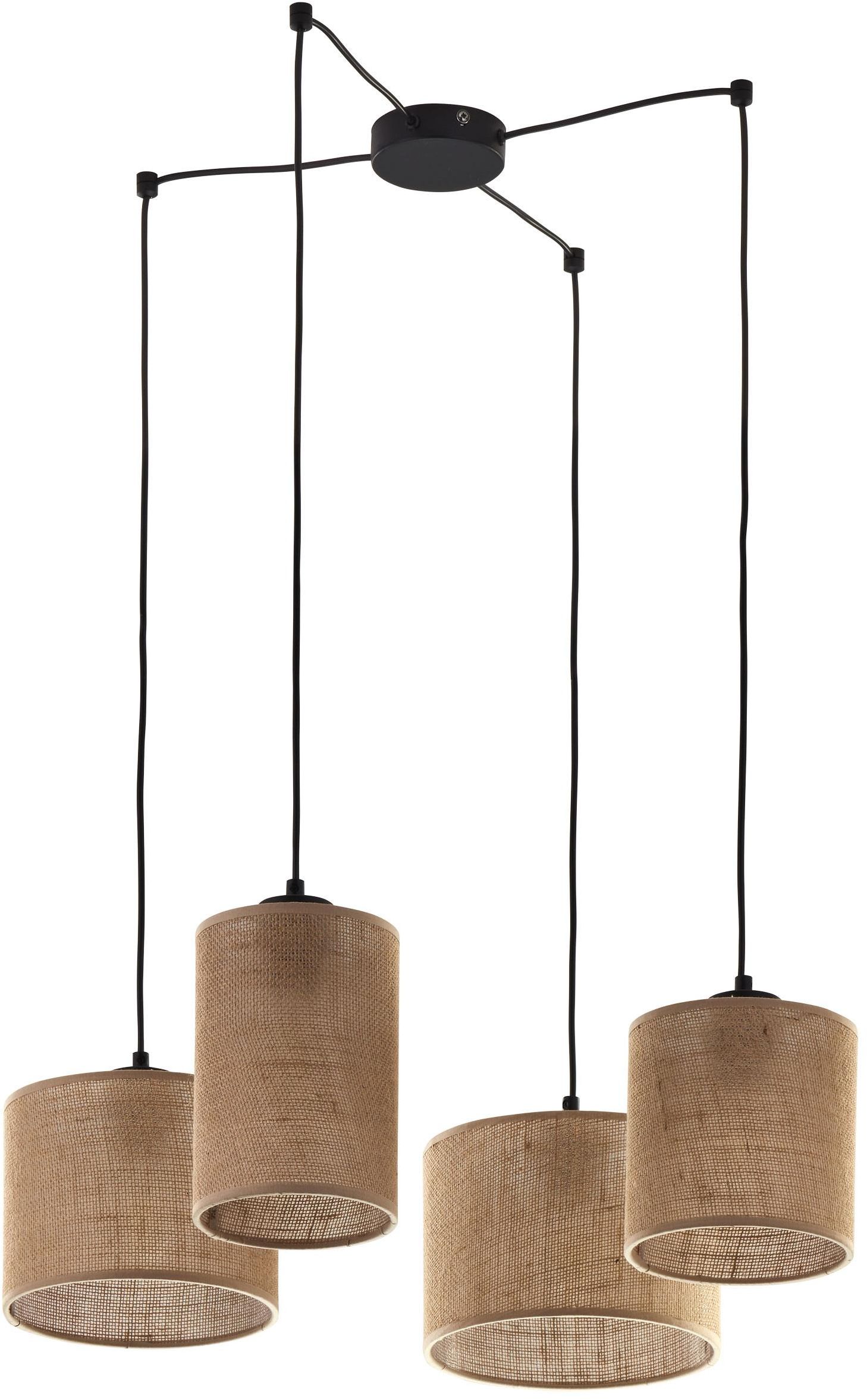 TK Lighting Juta lampe suspendue 4x15 W marron 6585