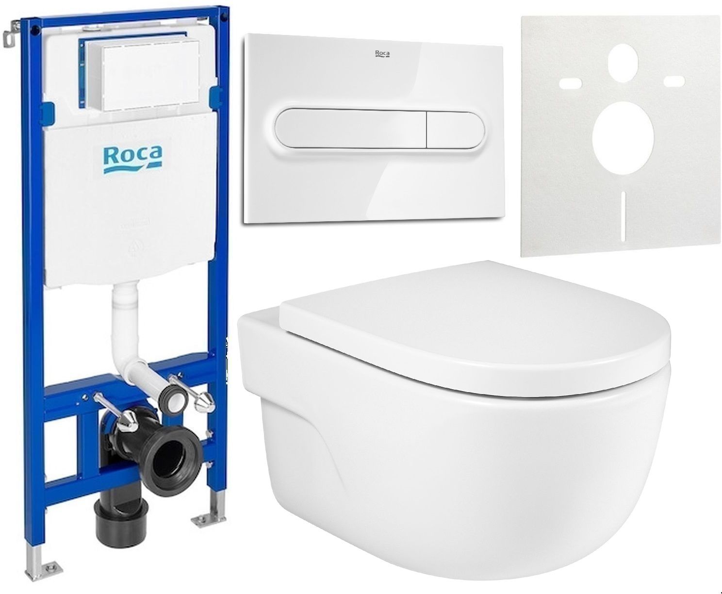 Set cuvette de WC Roca Meridian A34624LS00, châssis encastré Roca Duplo One A890070020, A8012A200B, A890195000, A890063000