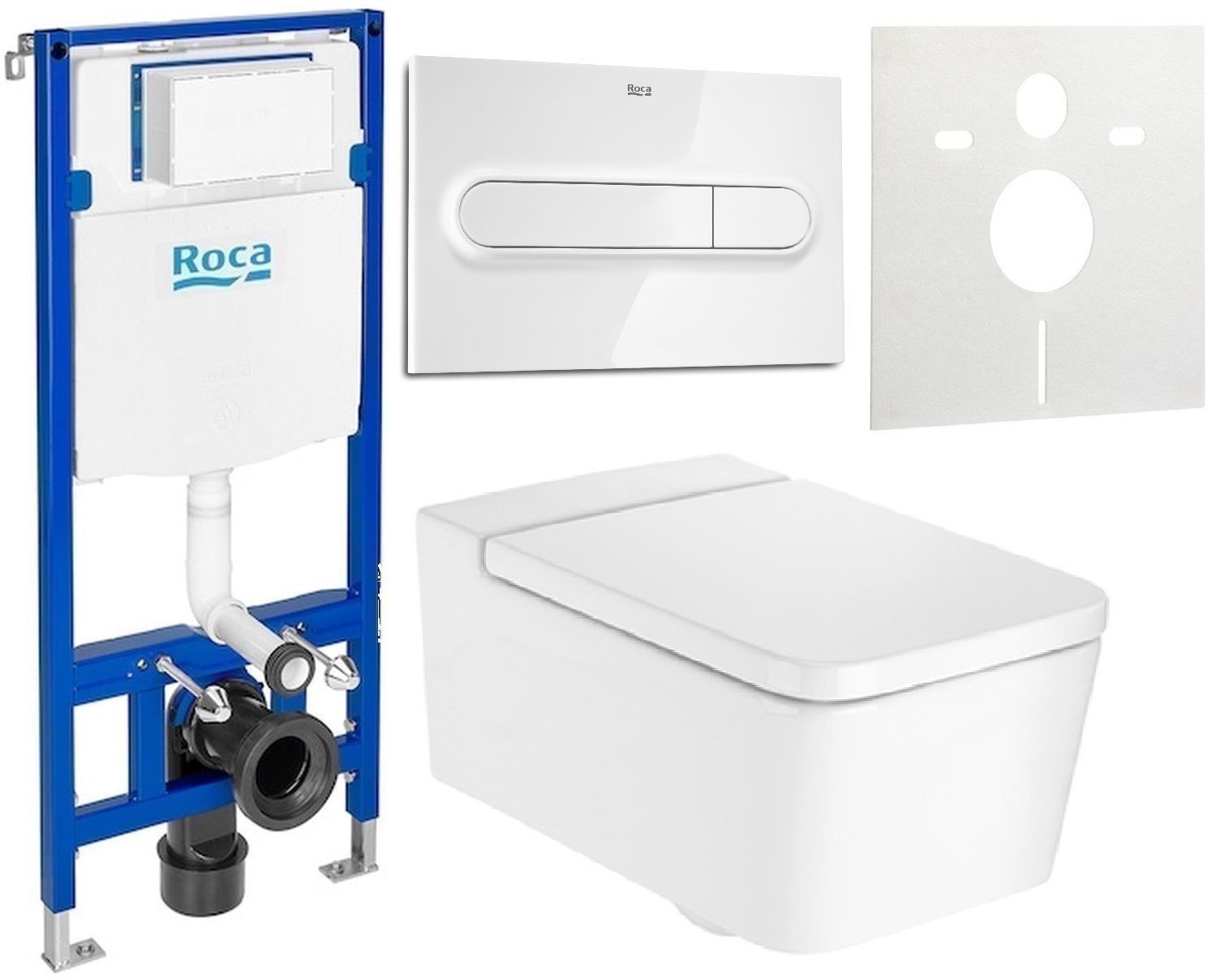 Set cuvette de WC Roca Inspira A346537S00, châssis encastré Roca Duplo One A890070020, A80153200B, A890195000, A890063000