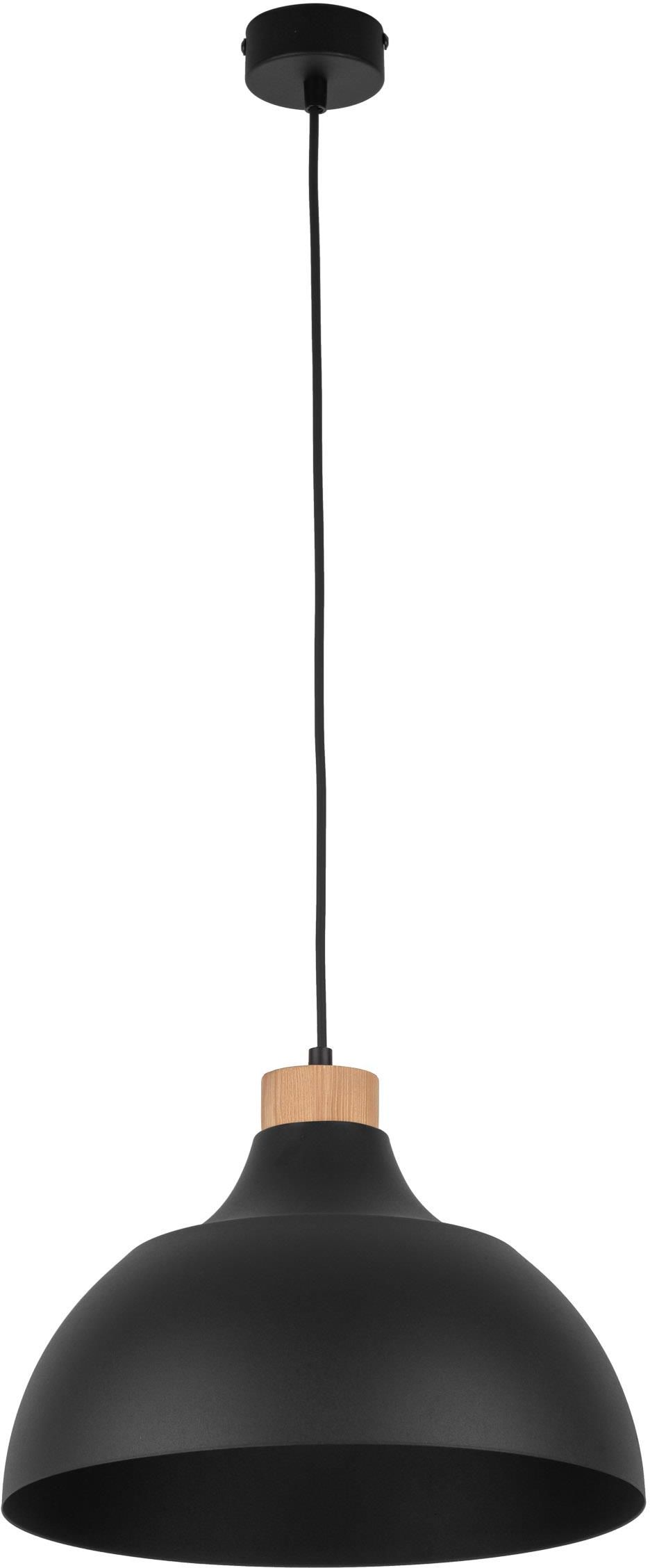 TK Lighting Cap lampe suspendue 1x15 W noir-bois 2071