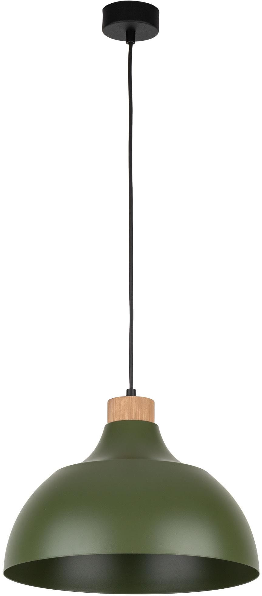 TK Lighting Cap lampe suspendue 1x15 W vert-bois 5665